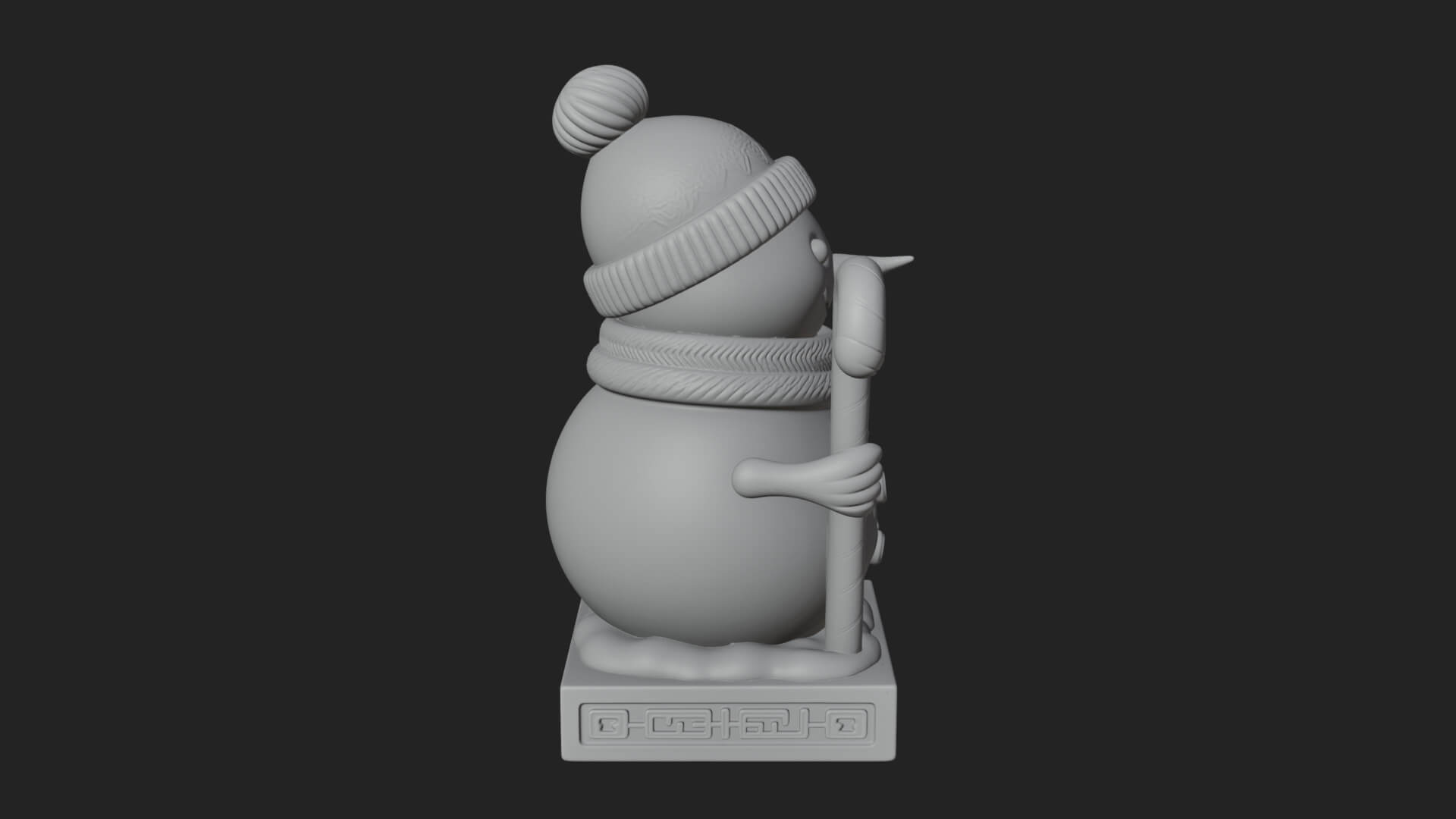 Knit Hat Snowman Statue Design 30 3D Print Model 3D Model