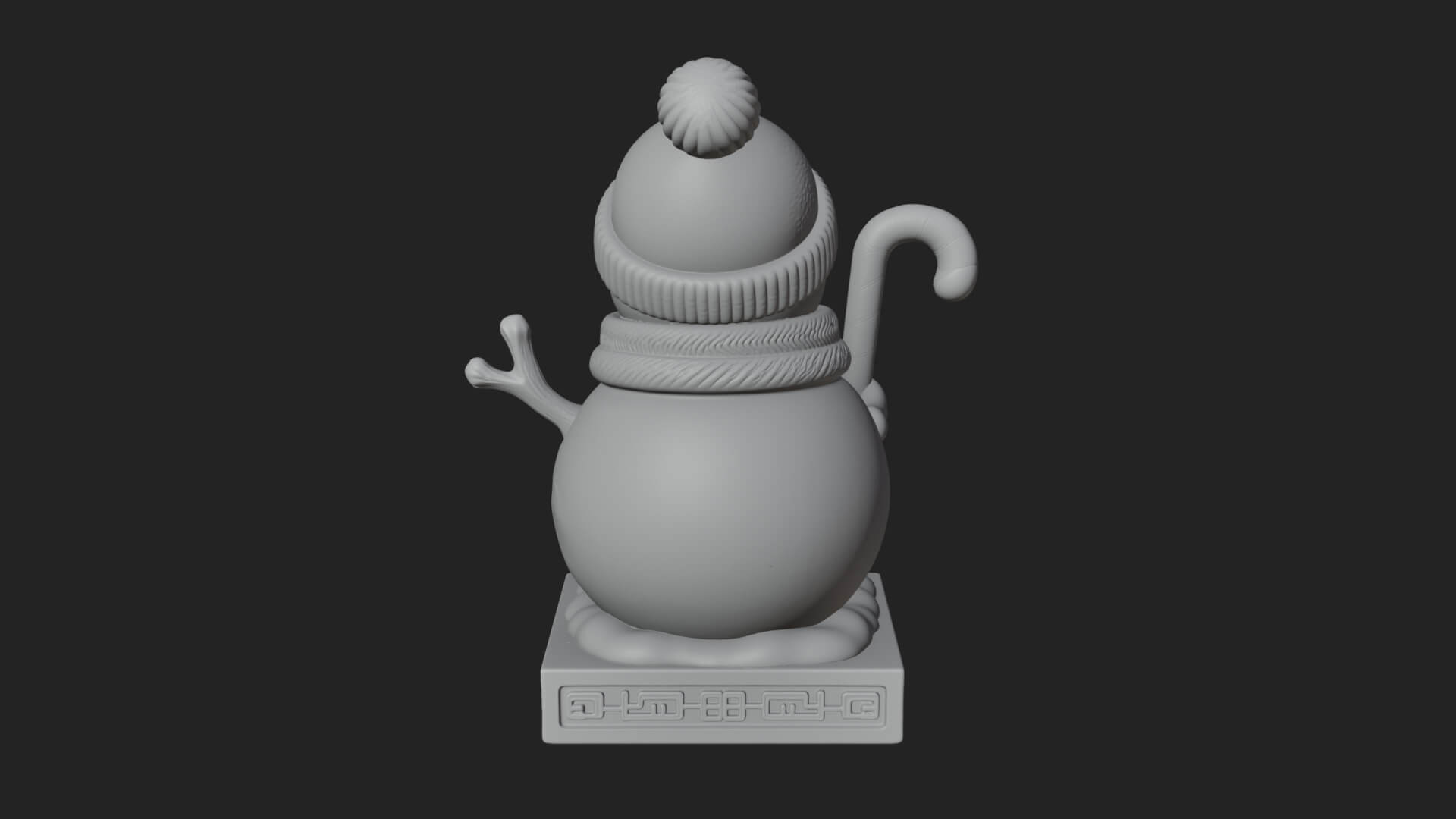 Knit Hat Snowman Statue Design 30 3D Print Model 3D Model