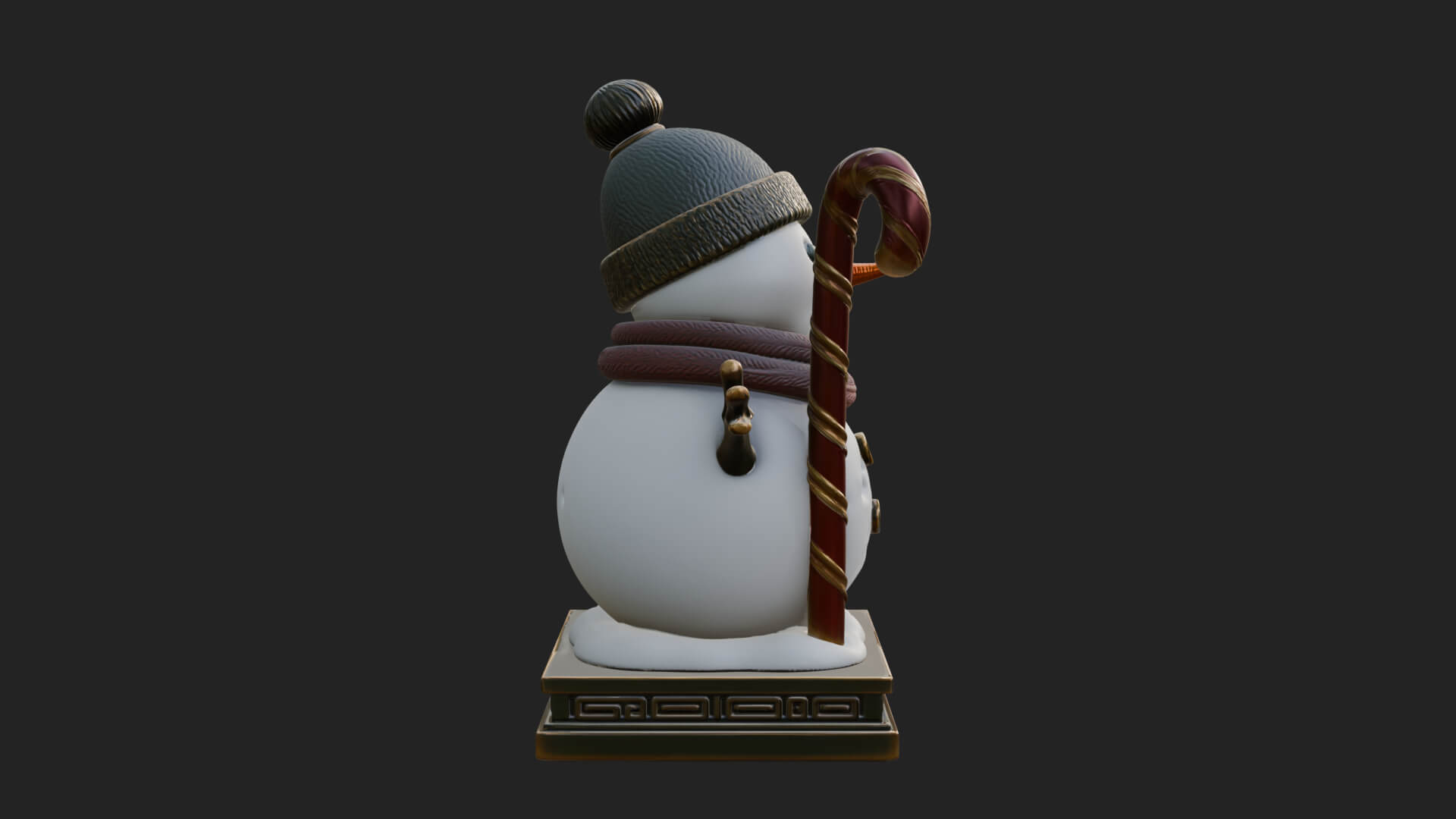 Knit Hat Snowman Statue Design 31 3D Print Model 3D Model