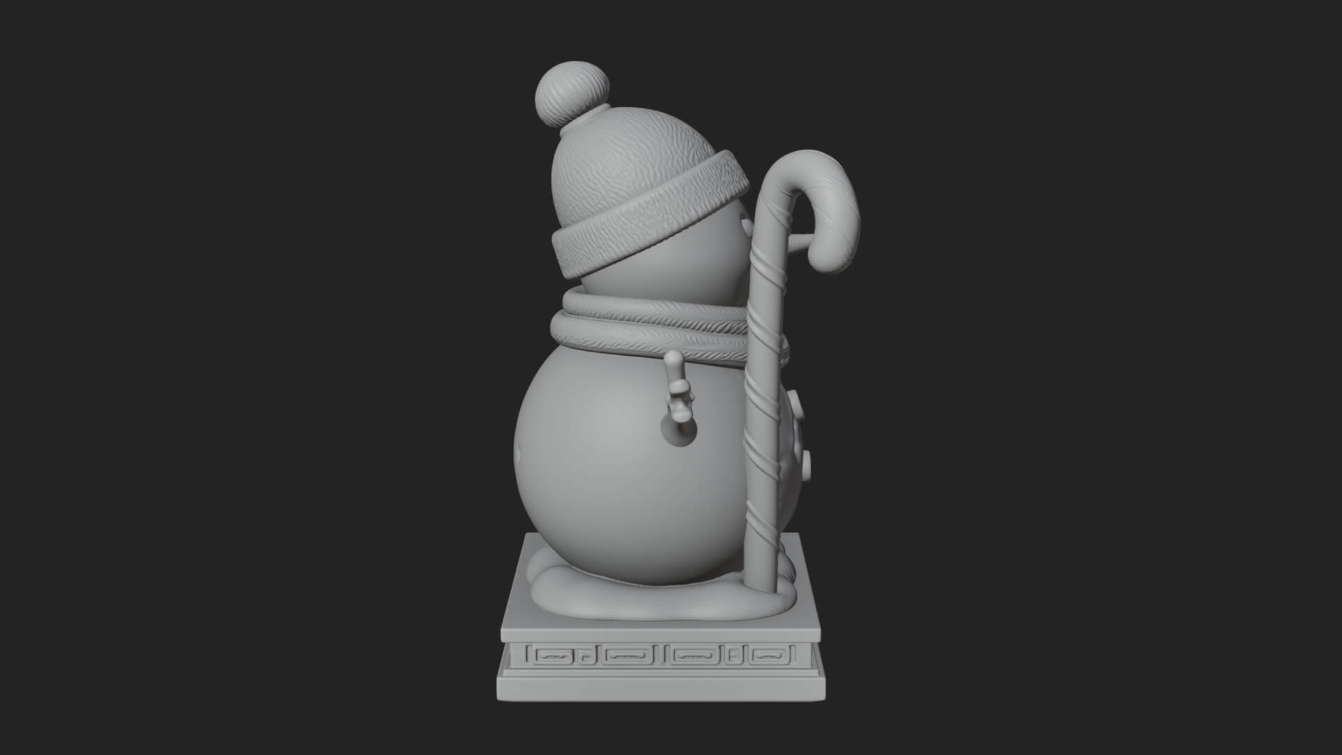 Knit Hat Snowman Statue Design 31 3D Print Model 3D Model
