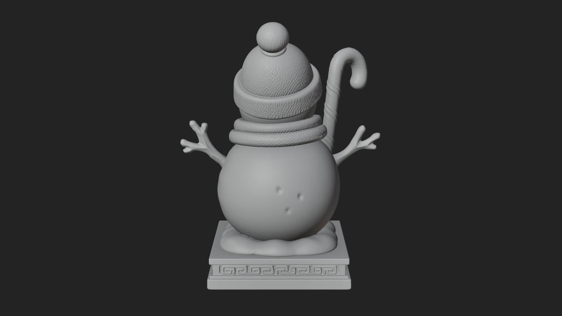 Knit Hat Snowman Statue Design 31 3D Print Model 3D Model