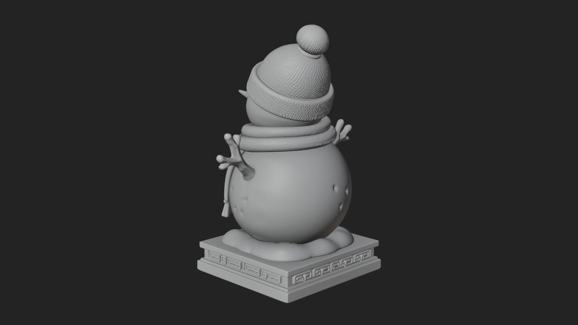 Knit Hat Snowman Statue Design 31 3D Print Model 3D Model