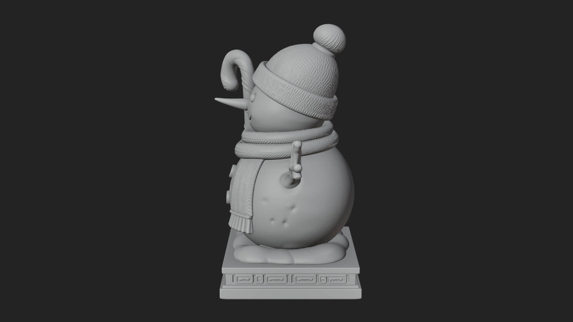 Knit Hat Snowman Statue Design 31 3D Print Model 3D Model