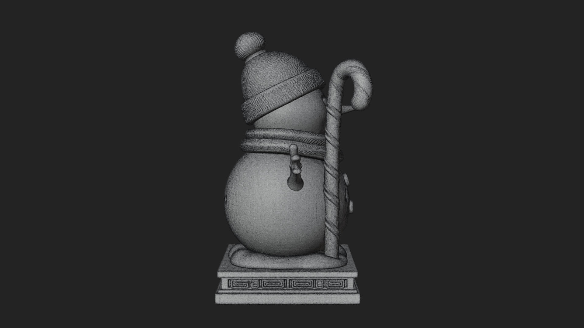 Knit Hat Snowman Statue Design 31 3D Print Model 3D Model