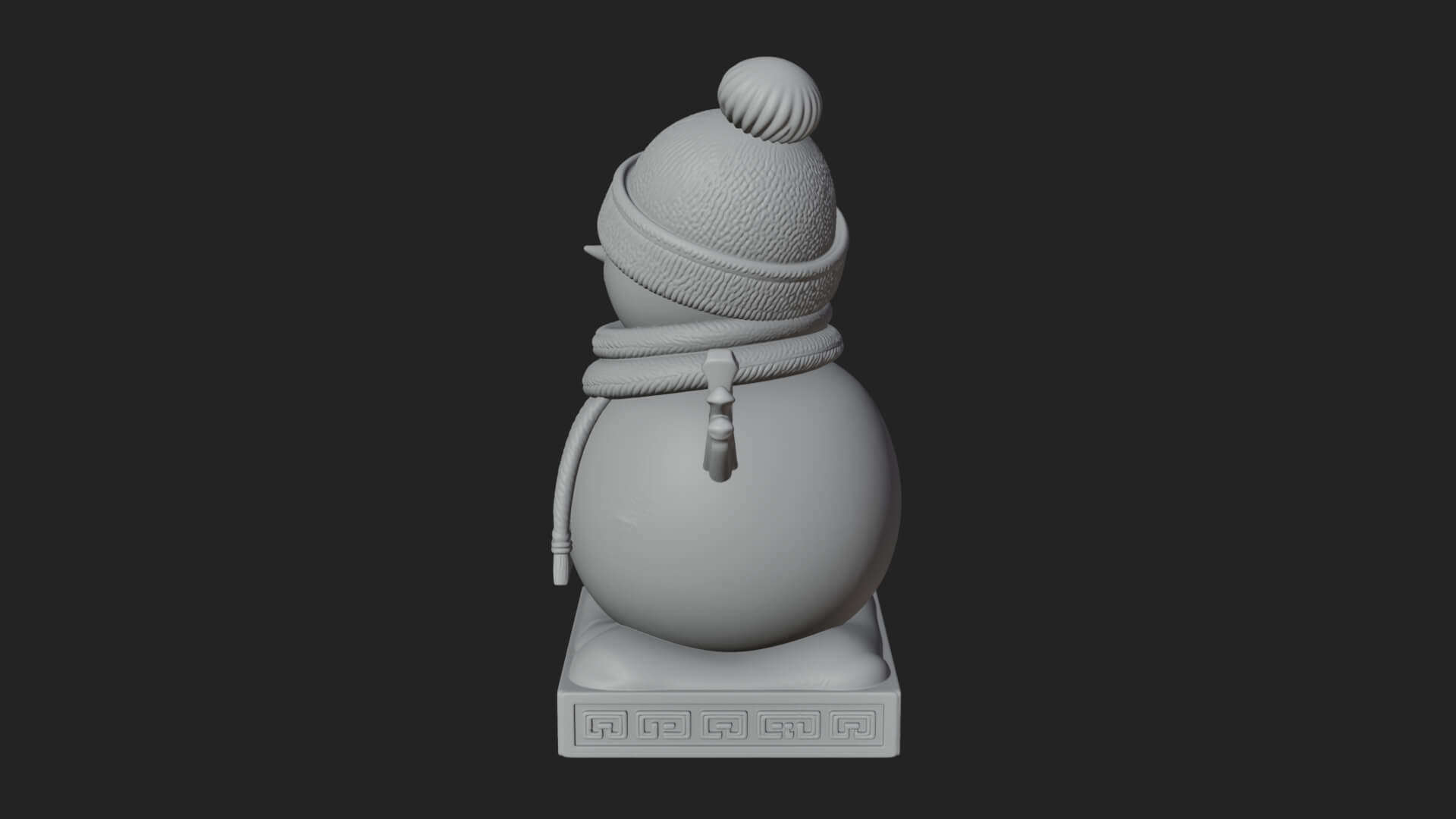 Knit Hat Snowman Statue Design 32 3D Print Model 3D Model