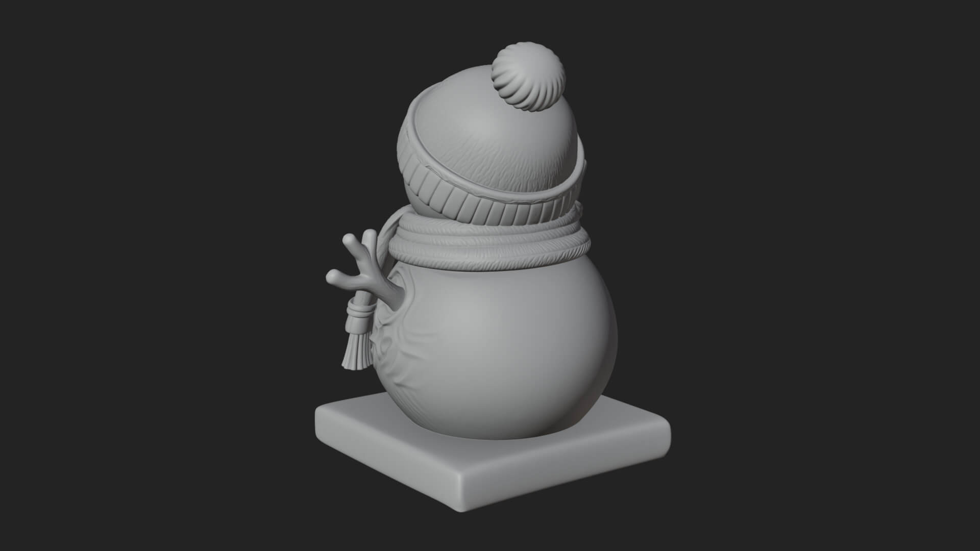 Knit Hat Snowman Statue Design 33 3D Print Model 3D Model