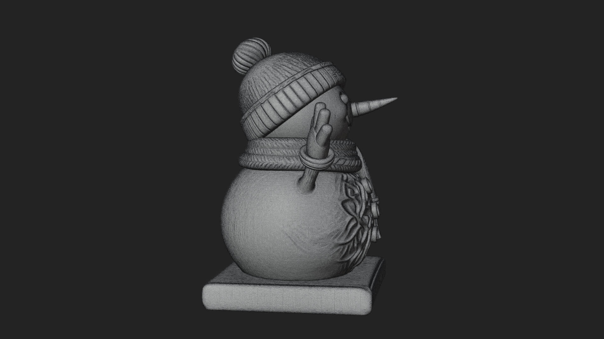 Knit Hat Snowman Statue Design 33 3D Print Model 3D Model