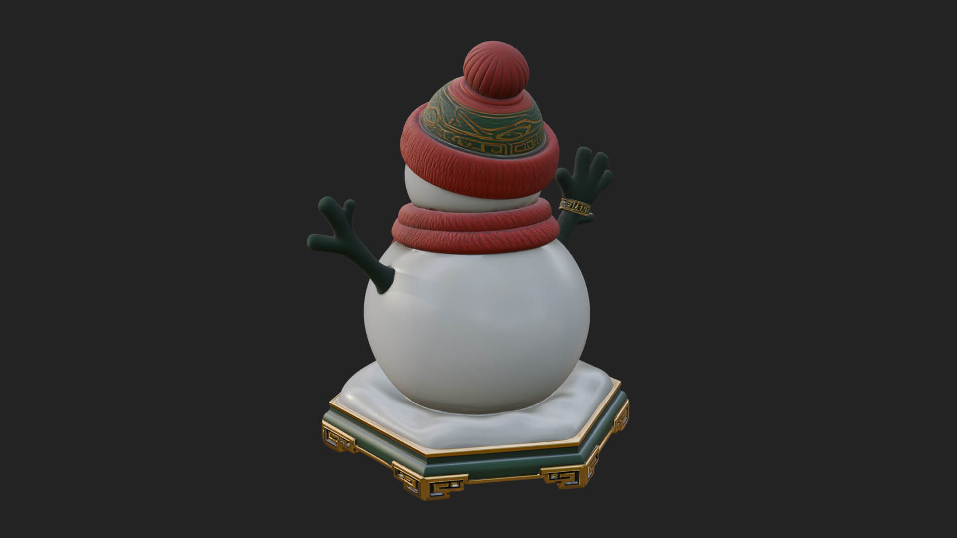 Knit Hat Snowman Statue Design 34 3D Print Model 3D Model