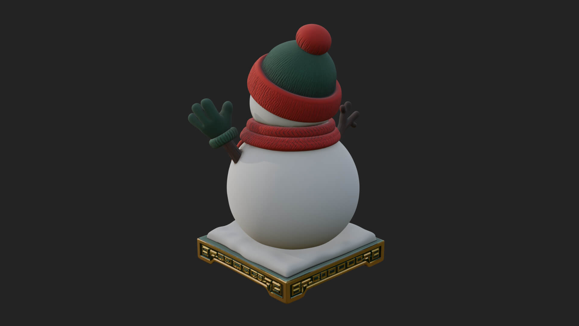Knit Hat Snowman Statue Design 35 3D Print Model 3D Model