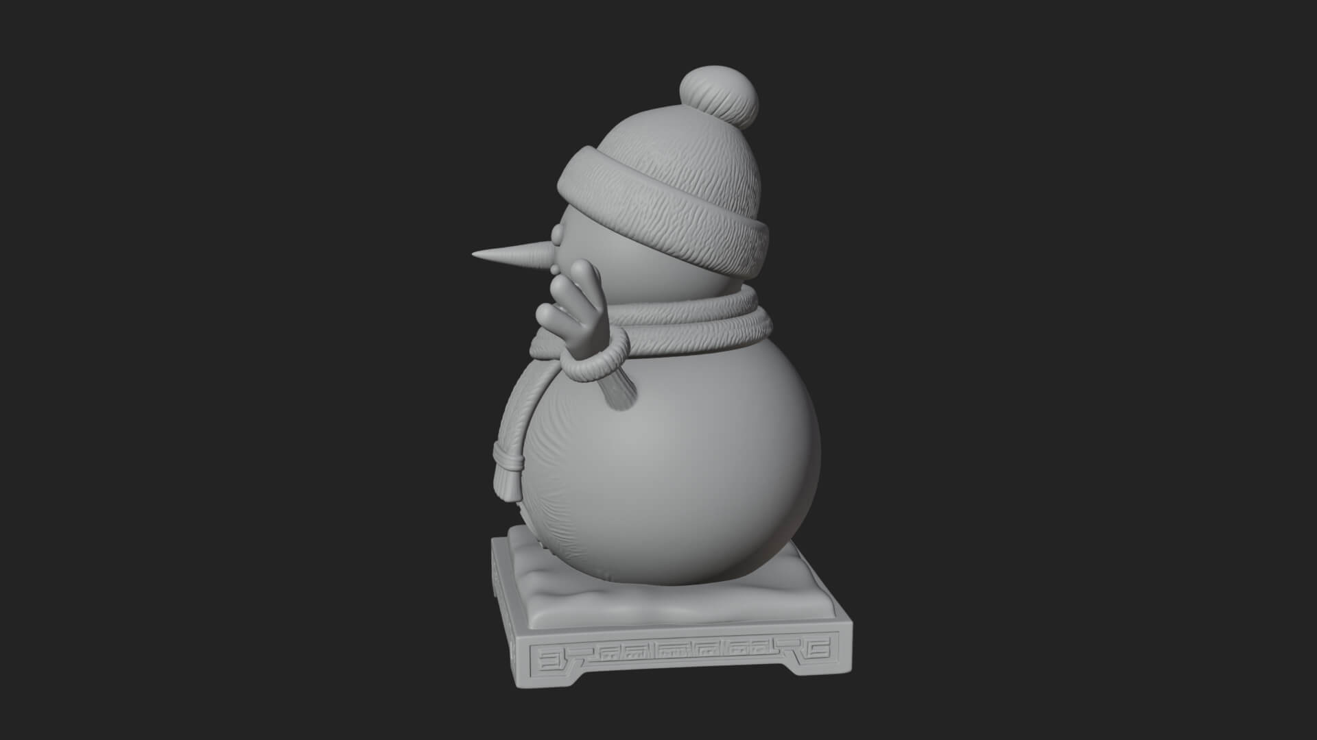 Knit Hat Snowman Statue Design 35 3D Print Model 3D Model