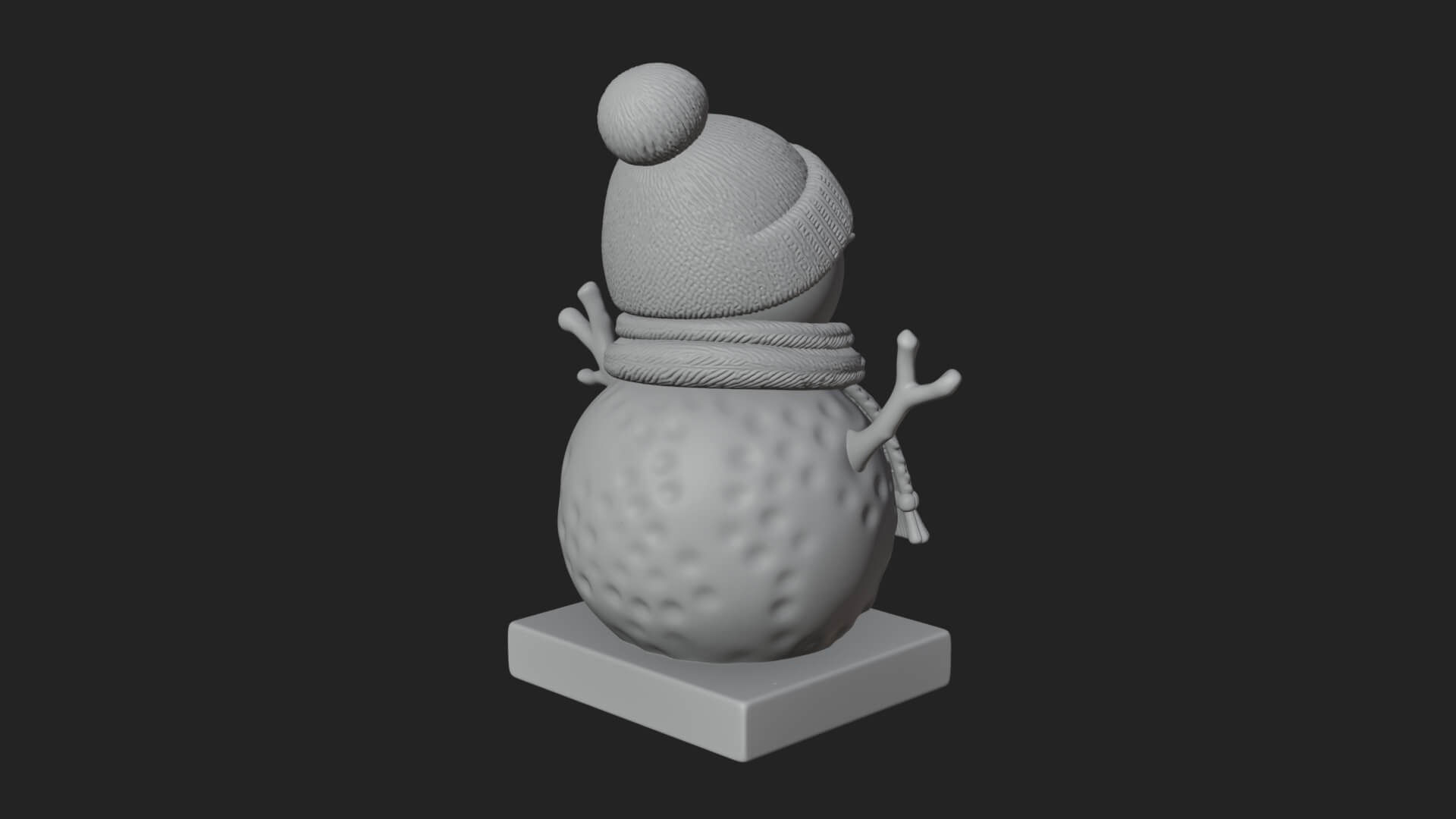 Knit Hat Snowman Statue Design 36 3D Print Model 3D Model
