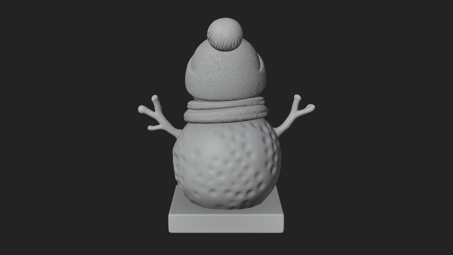 Knit Hat Snowman Statue Design 36 3D Print Model 3D Model