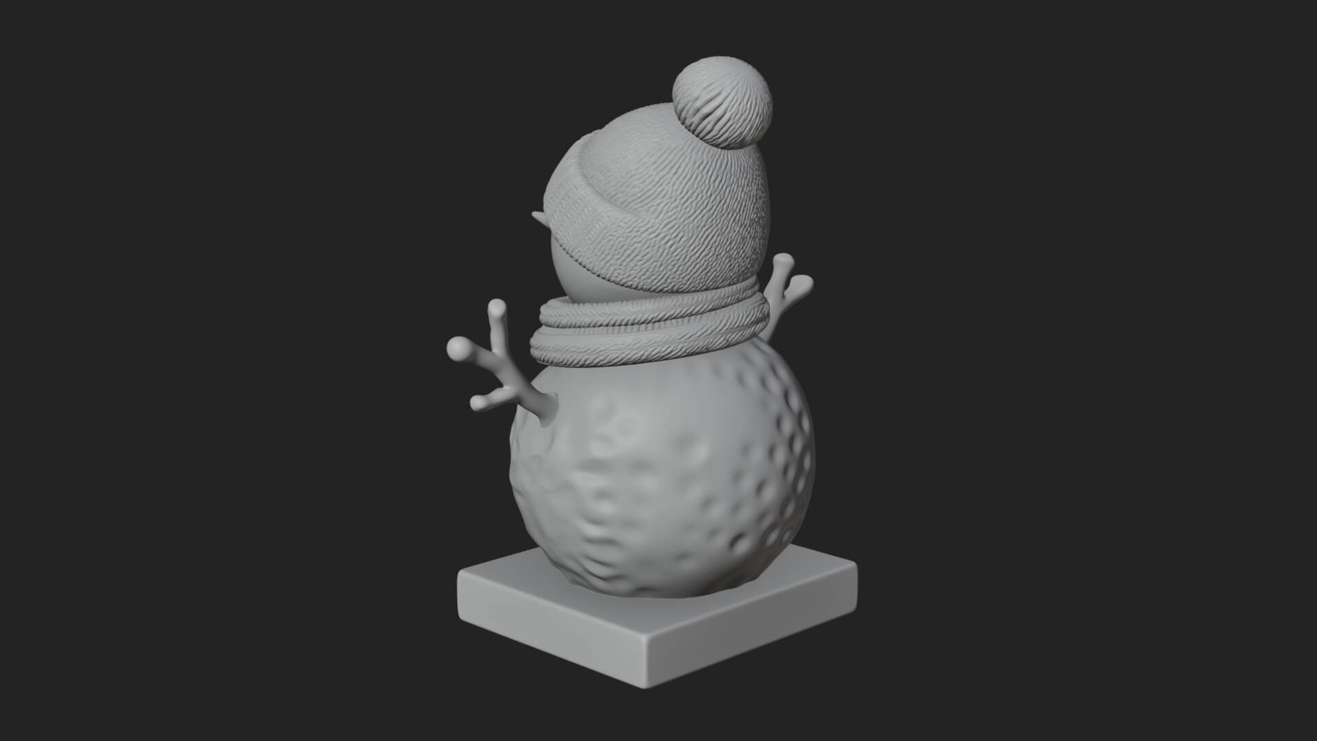 Knit Hat Snowman Statue Design 36 3D Print Model 3D Model