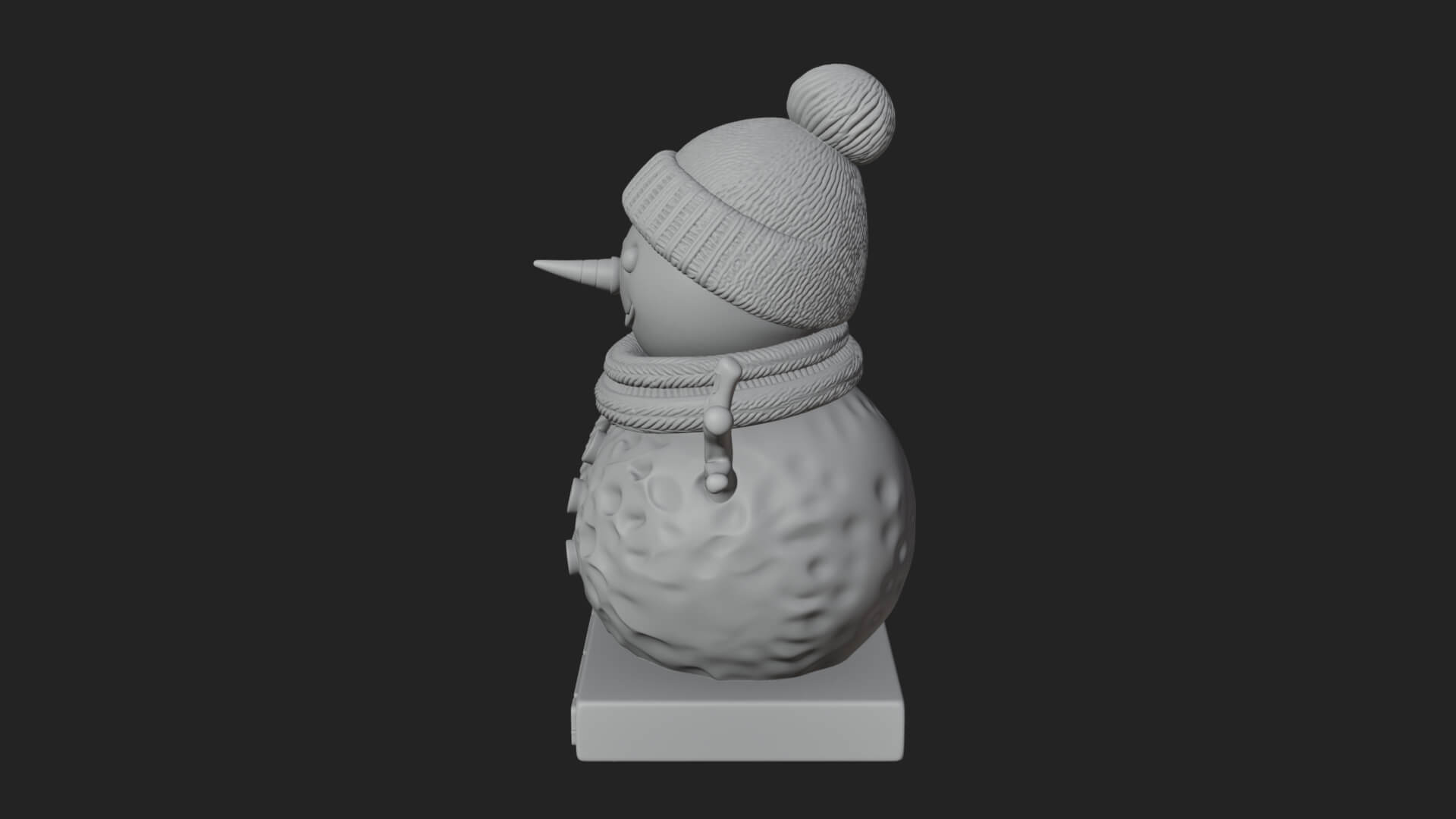 Knit Hat Snowman Statue Design 36 3D Print Model 3D Model