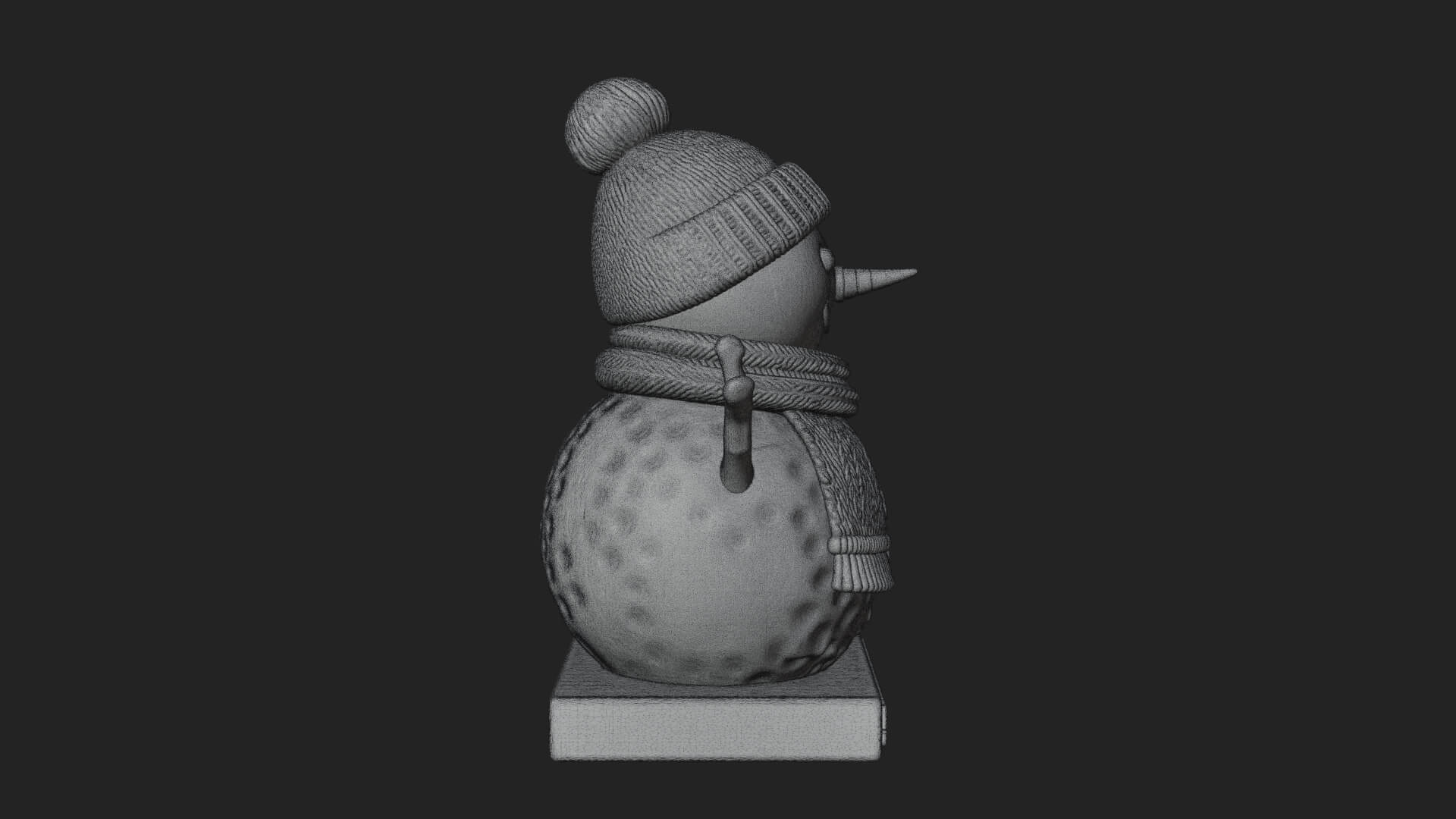 Knit Hat Snowman Statue Design 36 3D Print Model 3D Model