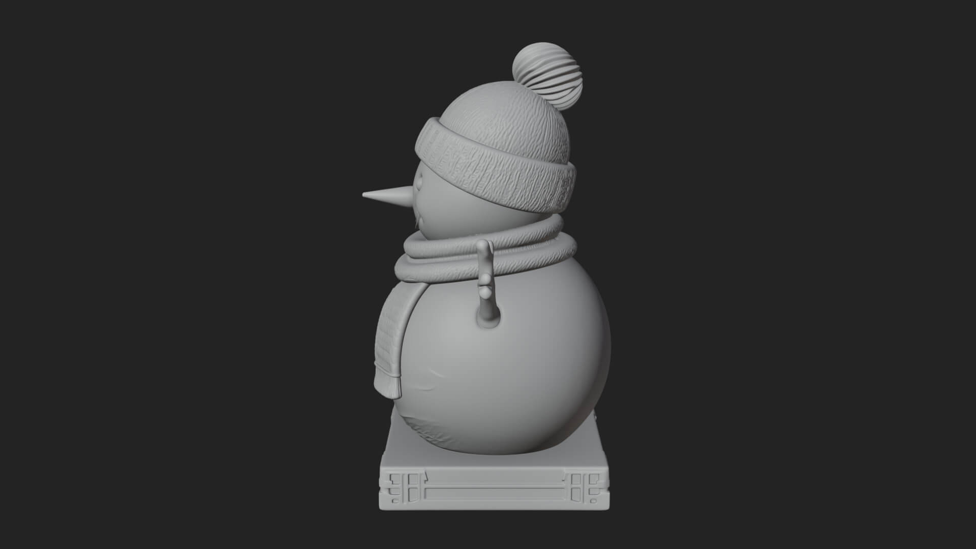 Knit Hat Snowman Statue Design 37 3D Print Model 3D Model