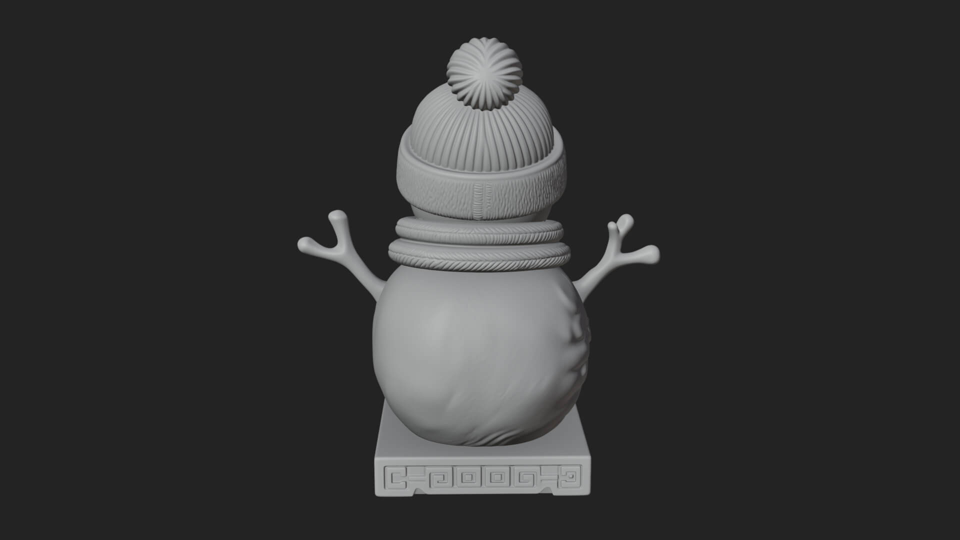 Knit Hat Snowman Statue Design 39 3D Print Model 3D Model