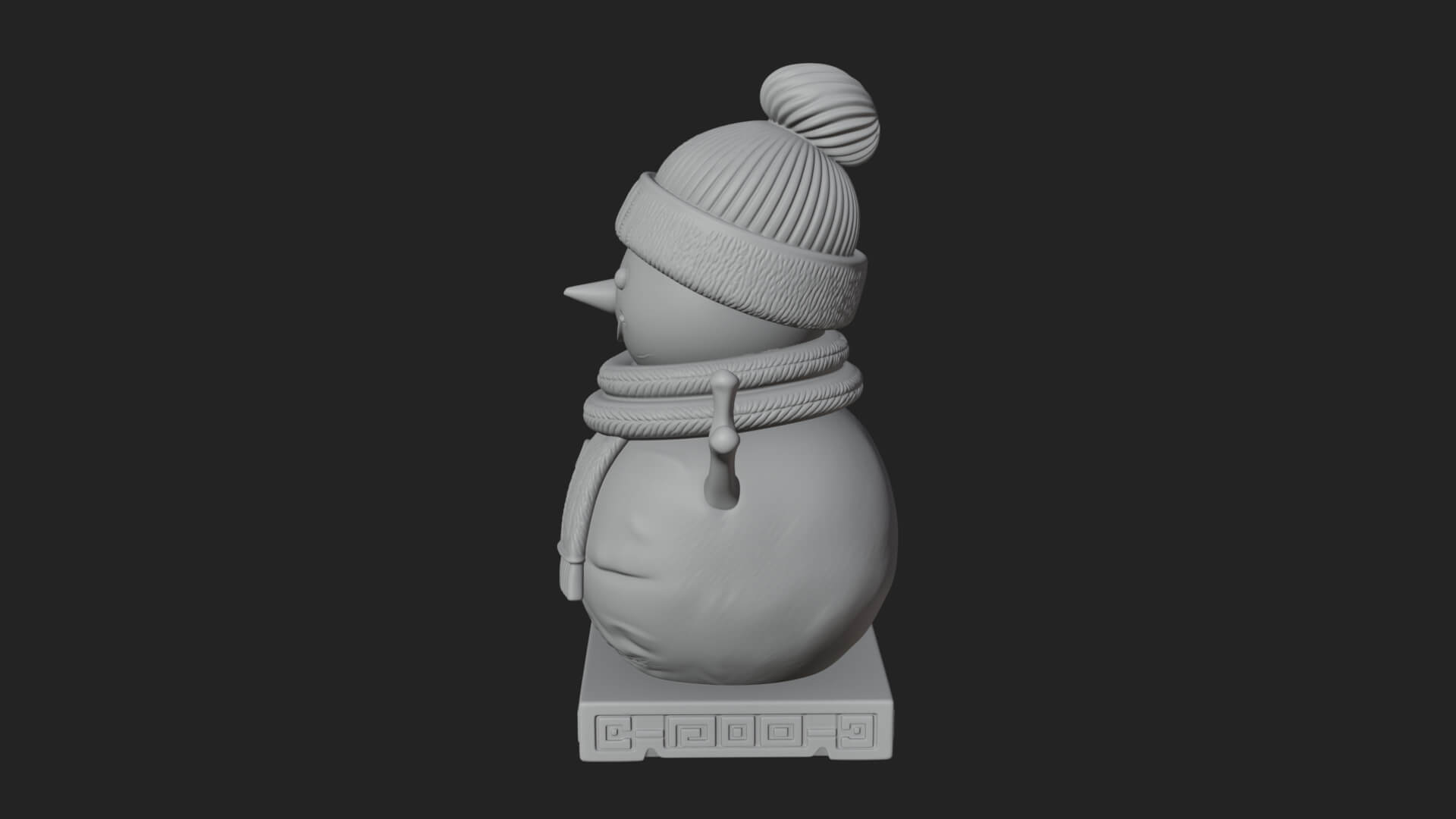 Knit Hat Snowman Statue Design 39 3D Print Model 3D Model