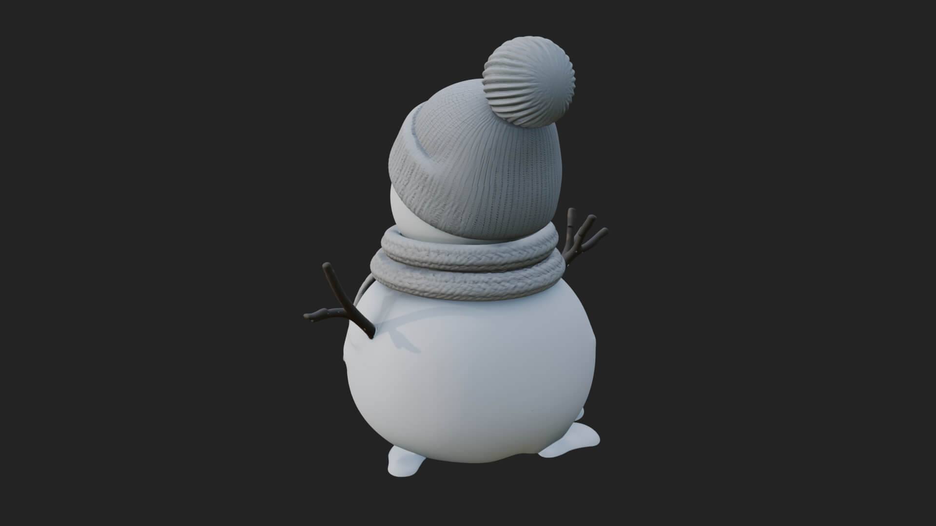 Knit Hat Snowman Statue Design 4 3D Print Model 3D Model