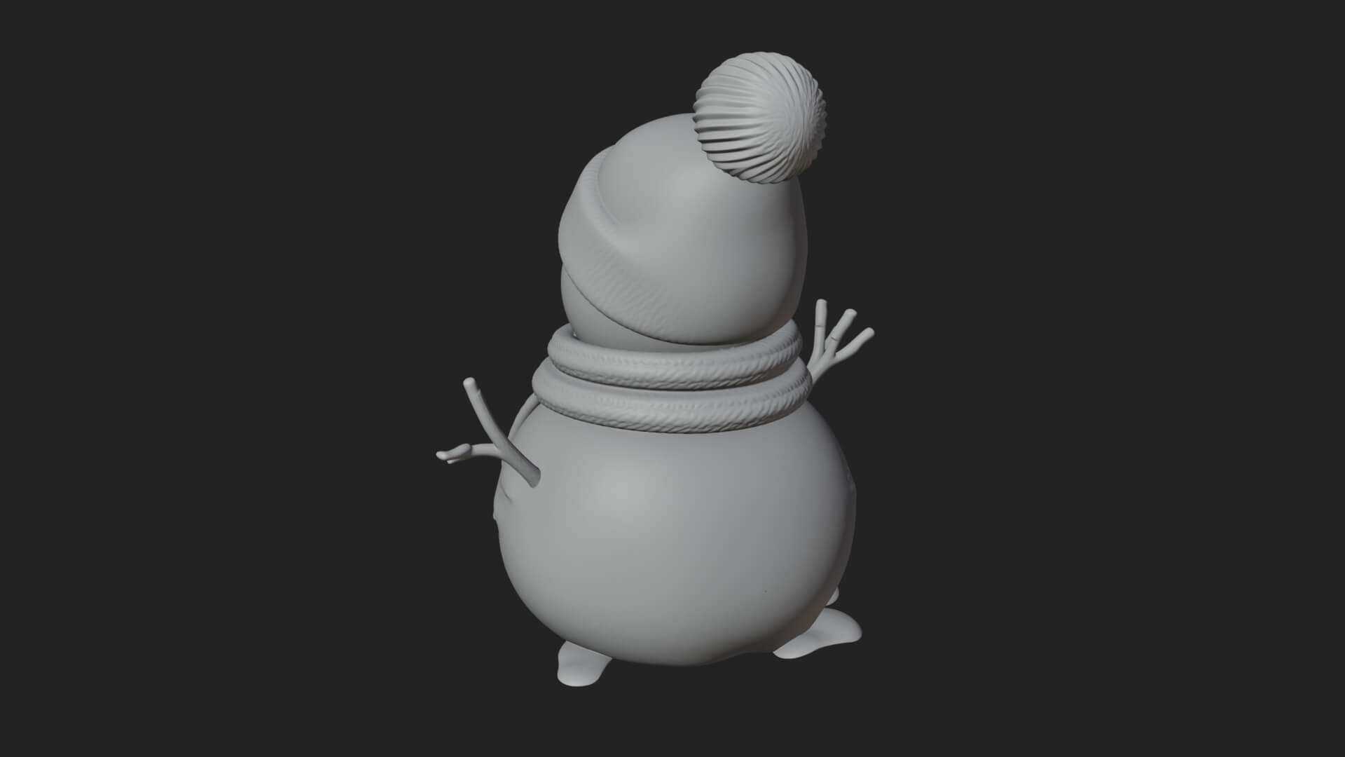 Knit Hat Snowman Statue Design 4 3D Print Model 3D Model