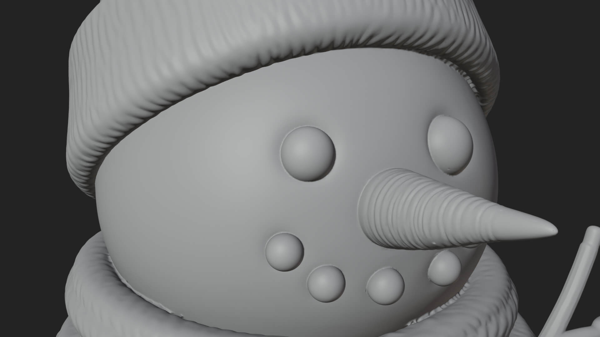 Knit Hat Snowman Statue Design 4 3D Print Model 3D Model