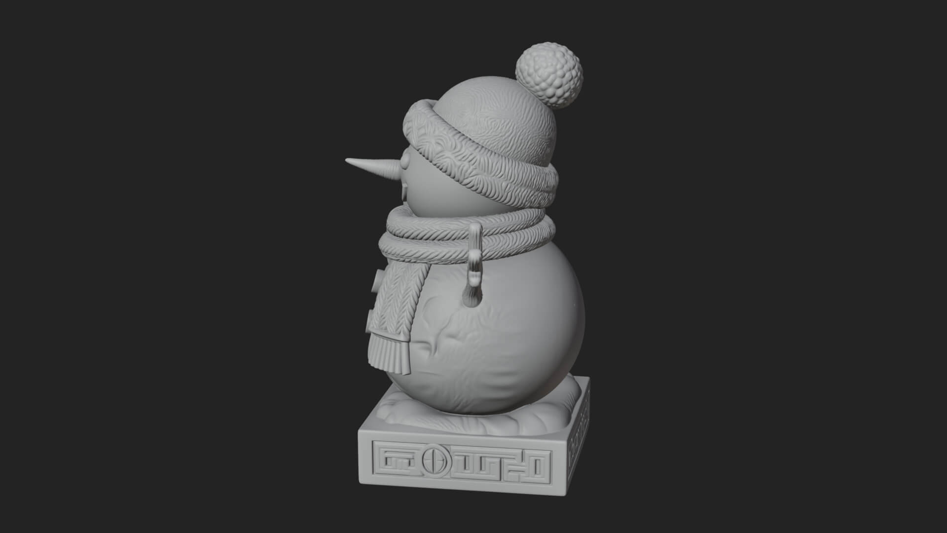 Knit Hat Snowman Statue Design 41 3D Print Model 3D Model