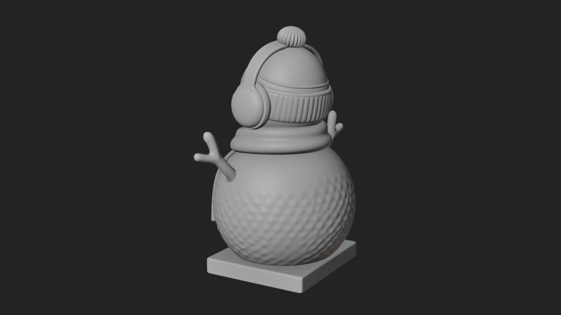 Knit Hat Snowman Statue Design 44 3D Print Model 3D Model