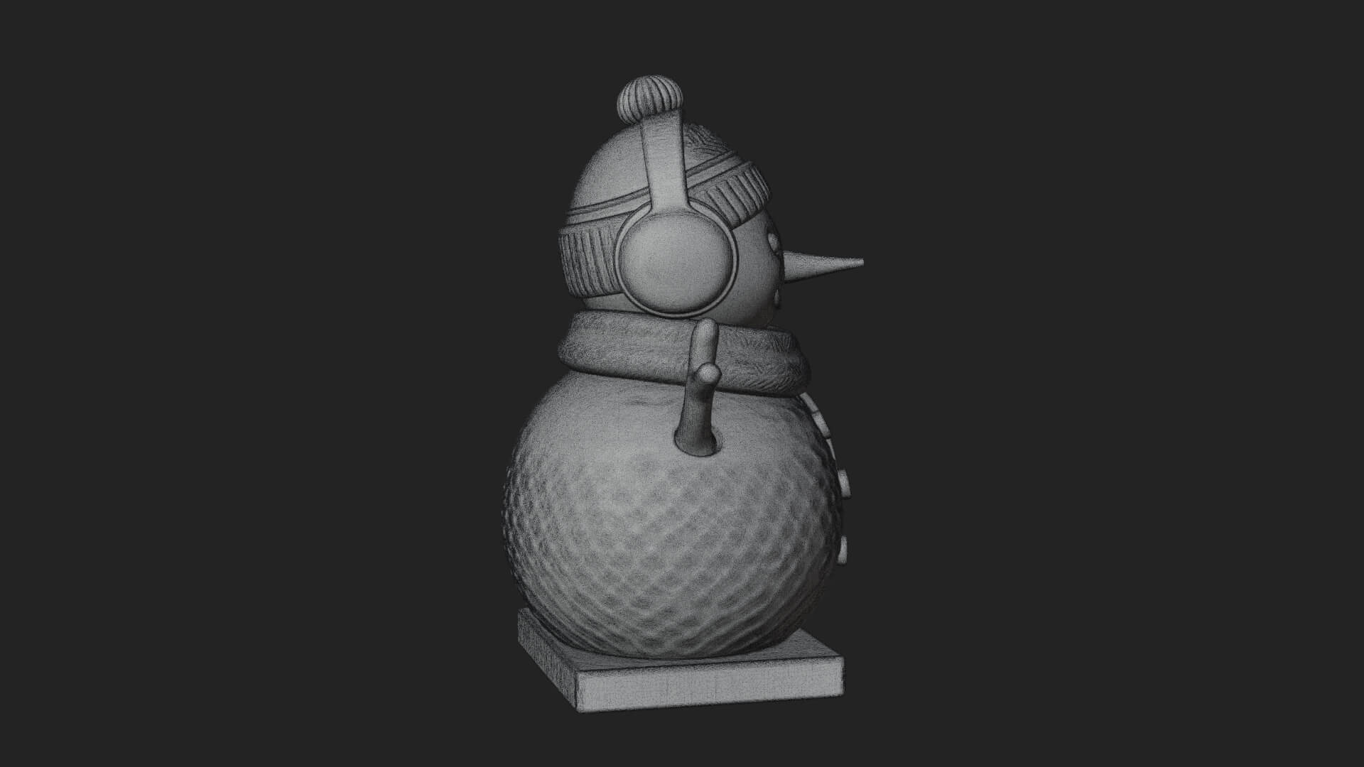 Knit Hat Snowman Statue Design 44 3D Print Model 3D Model