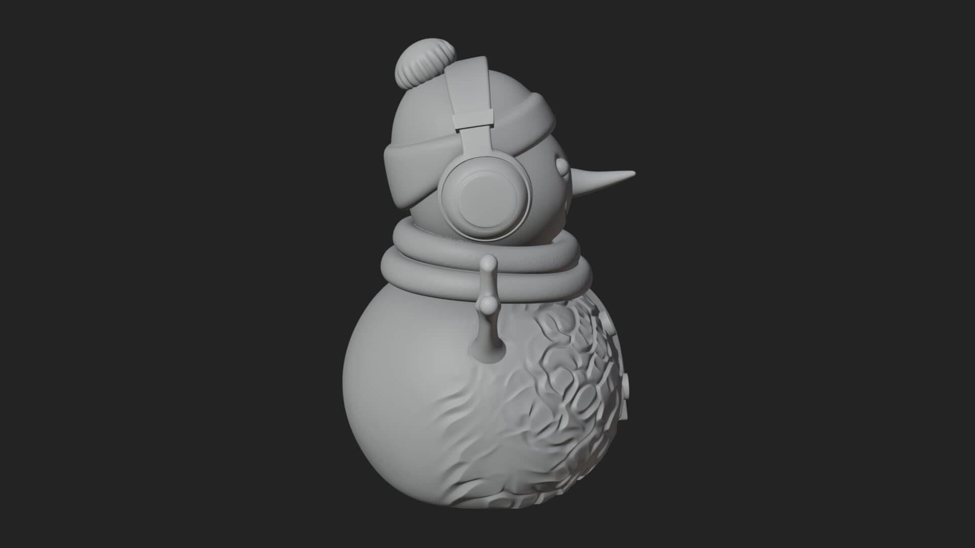 Knit Hat Snowman Statue Design 46 3D Print Model 3D Model