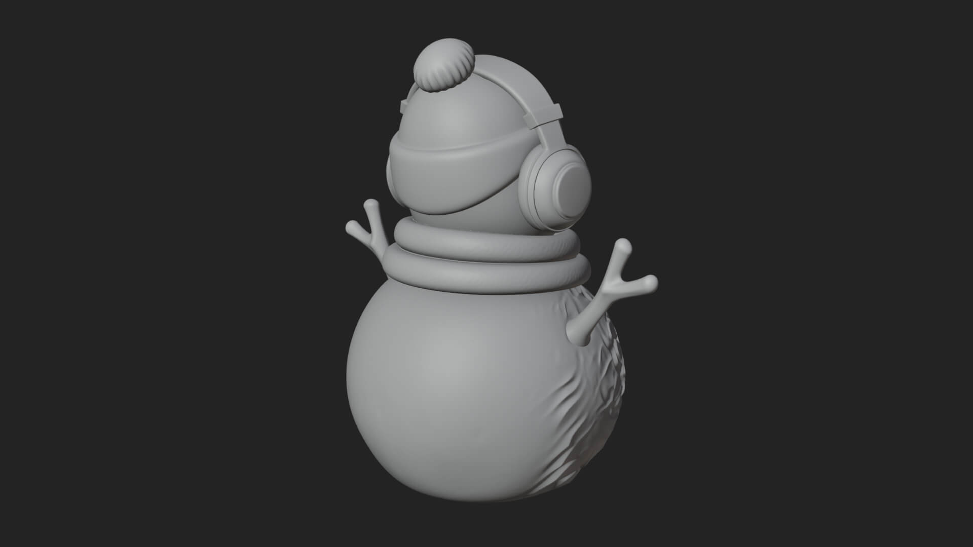 Knit Hat Snowman Statue Design 46 3D Print Model 3D Model