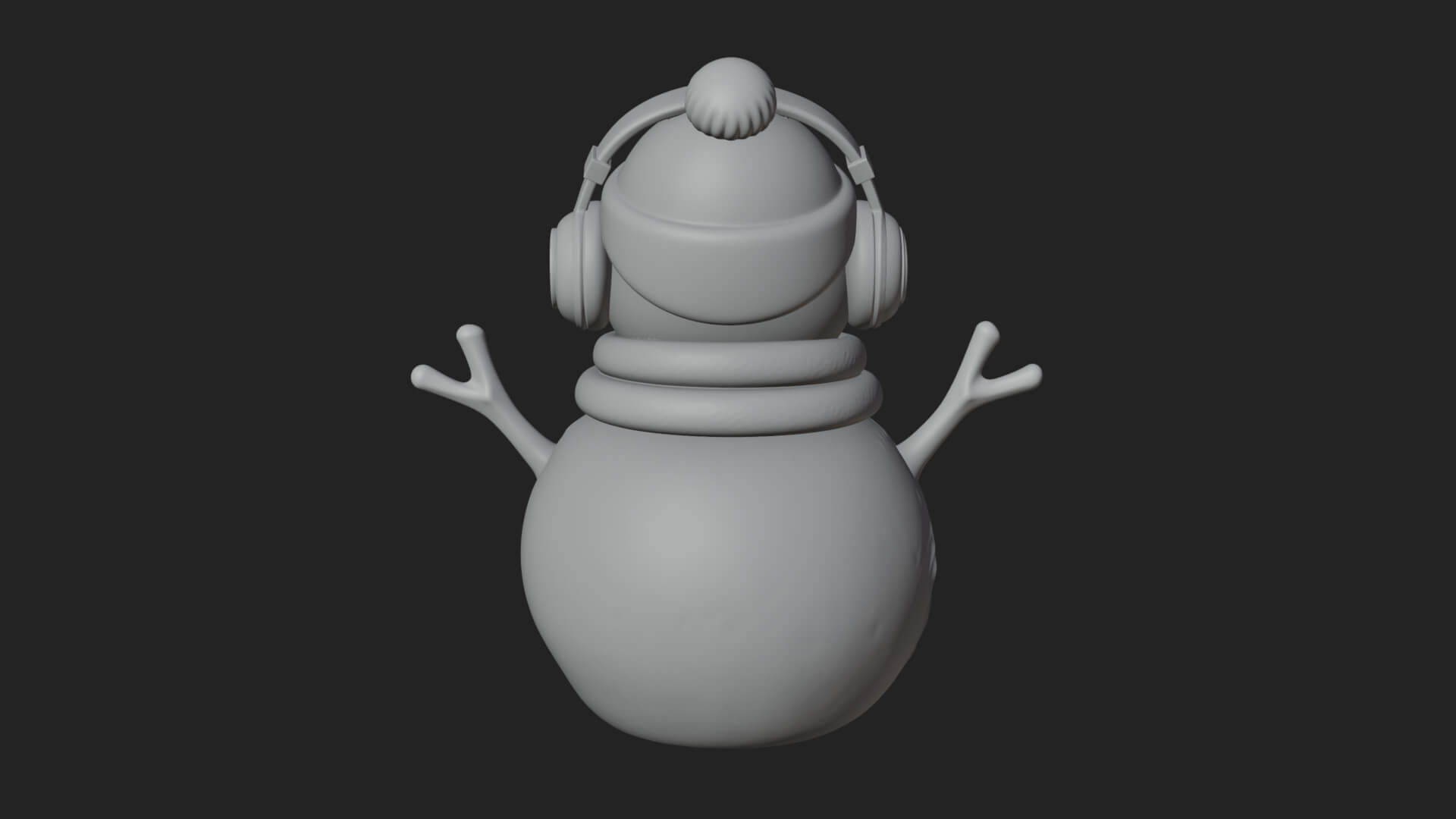 Knit Hat Snowman Statue Design 46 3D Print Model 3D Model