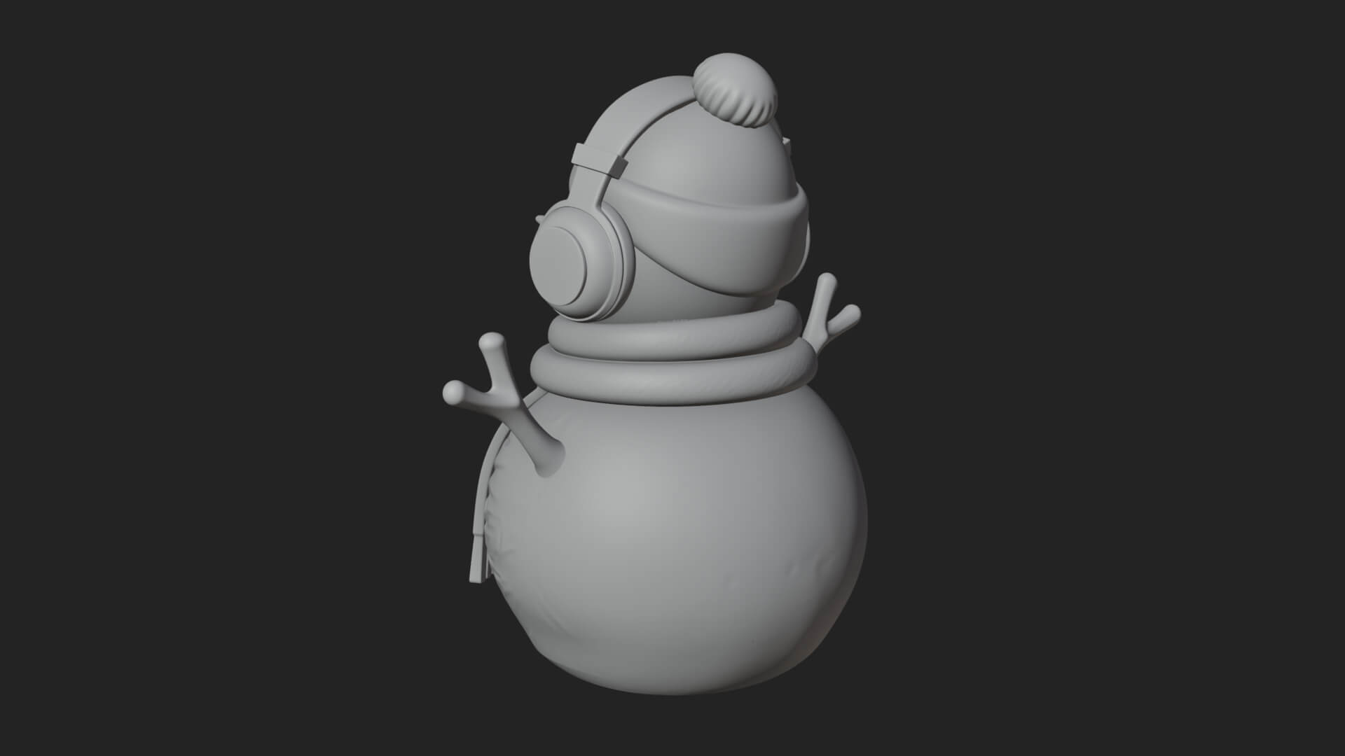 Knit Hat Snowman Statue Design 46 3D Print Model 3D Model