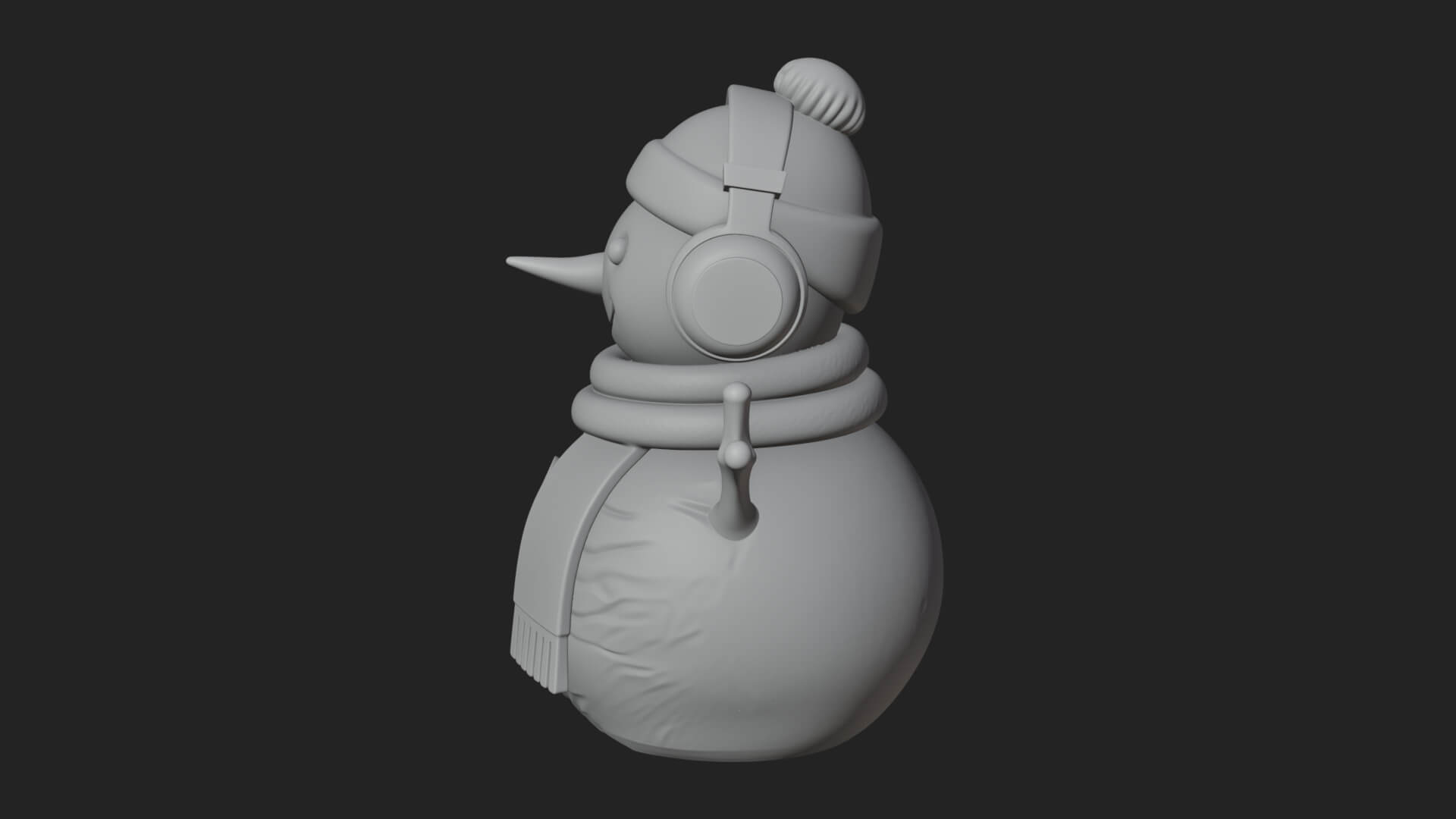 Knit Hat Snowman Statue Design 46 3D Print Model 3D Model