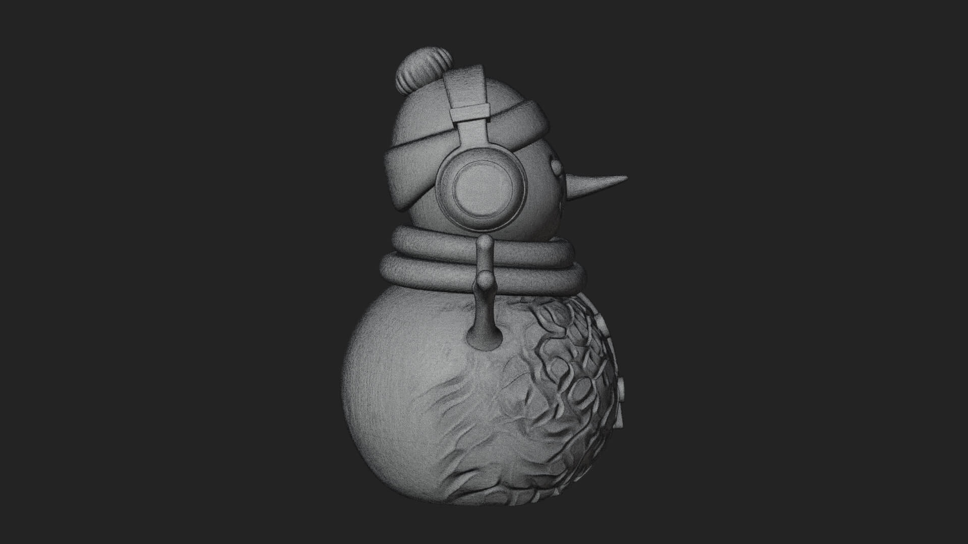 Knit Hat Snowman Statue Design 46 3D Print Model 3D Model