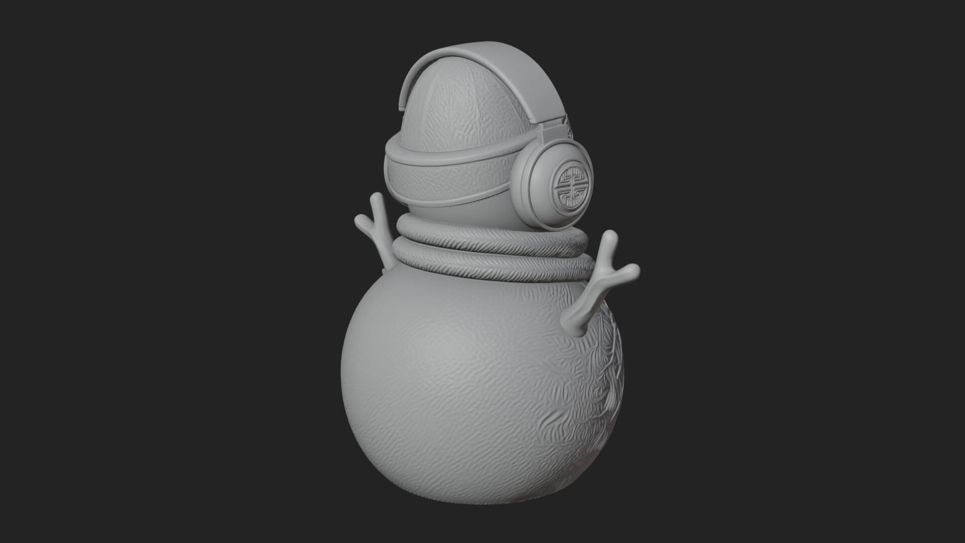 Knit Hat Snowman Statue Design 47 3D Print Model 3D Model