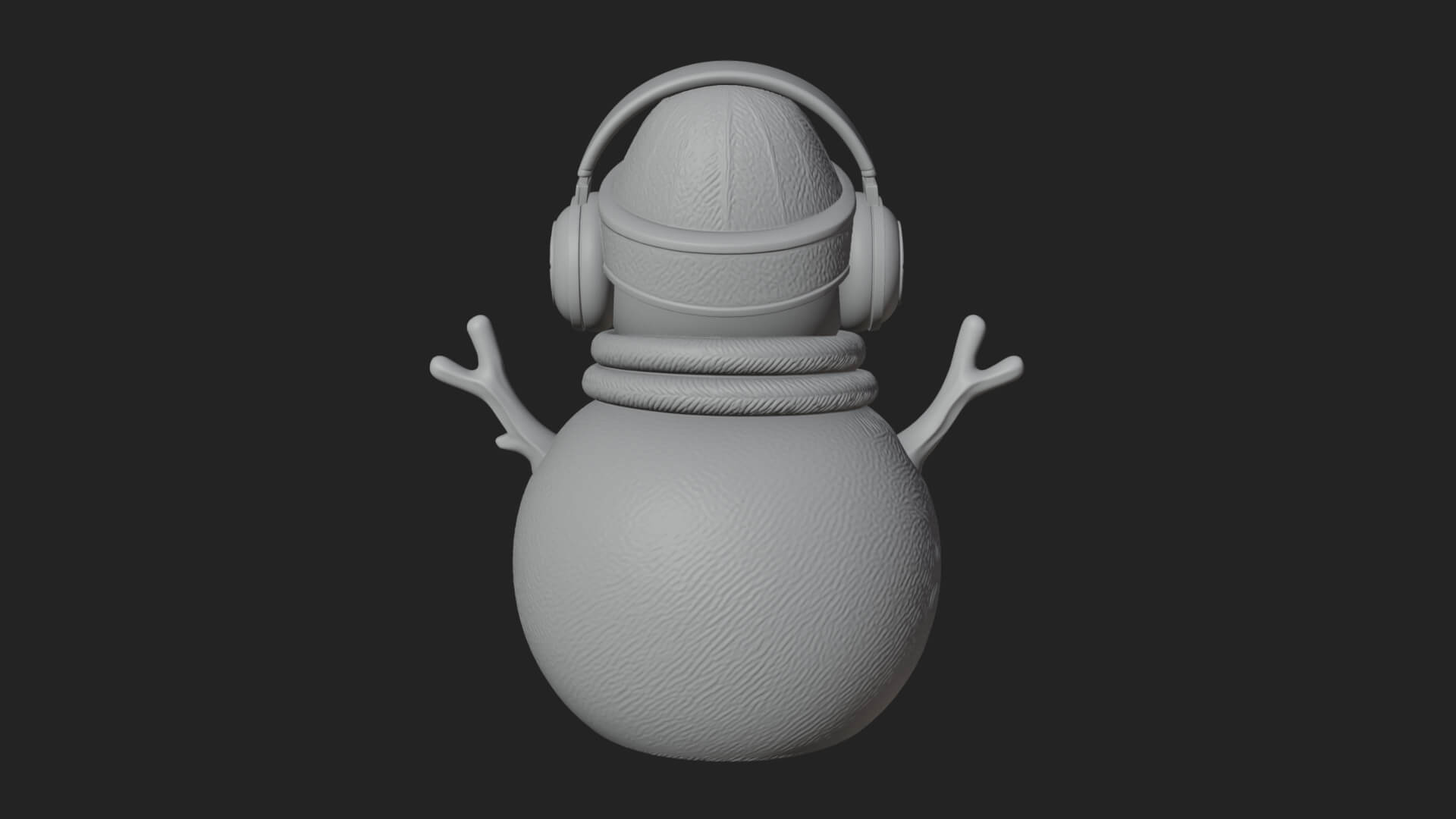 Knit Hat Snowman Statue Design 47 3D Print Model 3D Model