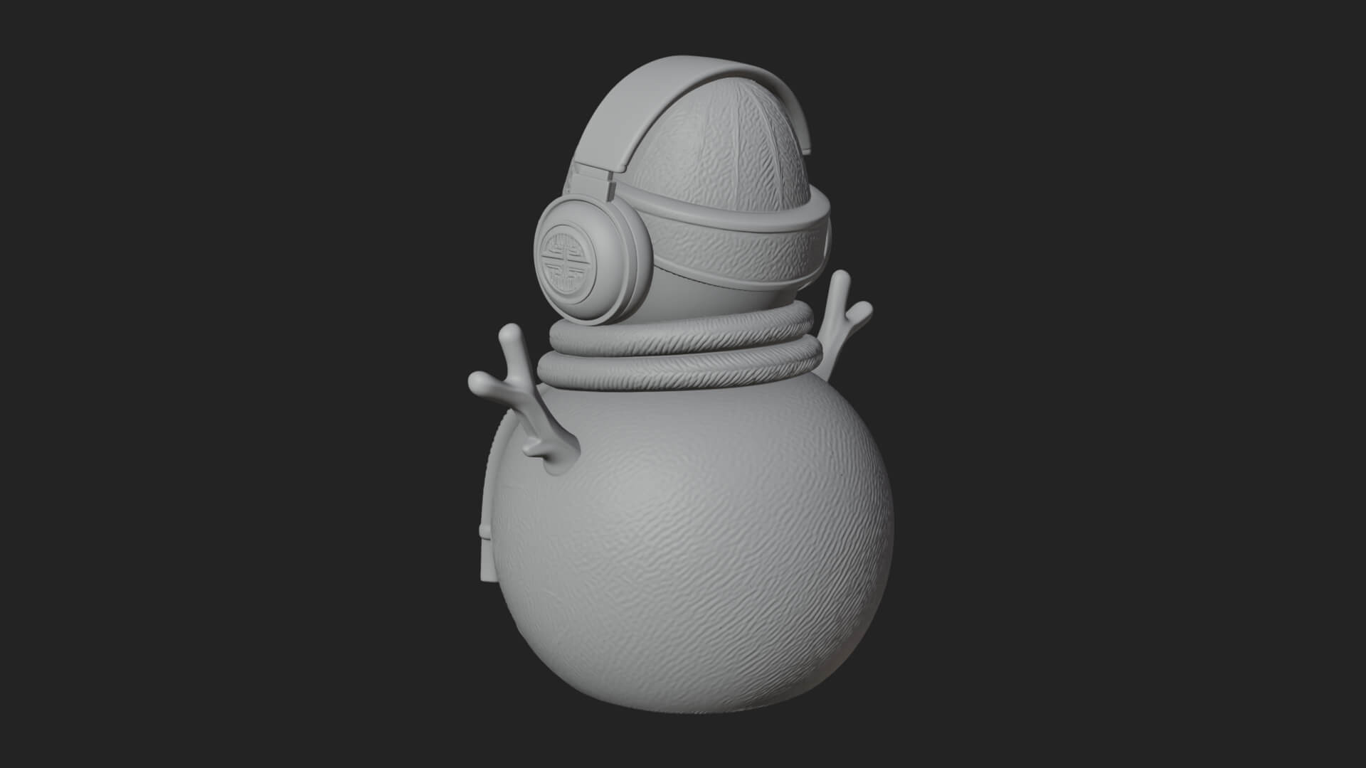 Knit Hat Snowman Statue Design 47 3D Print Model 3D Model