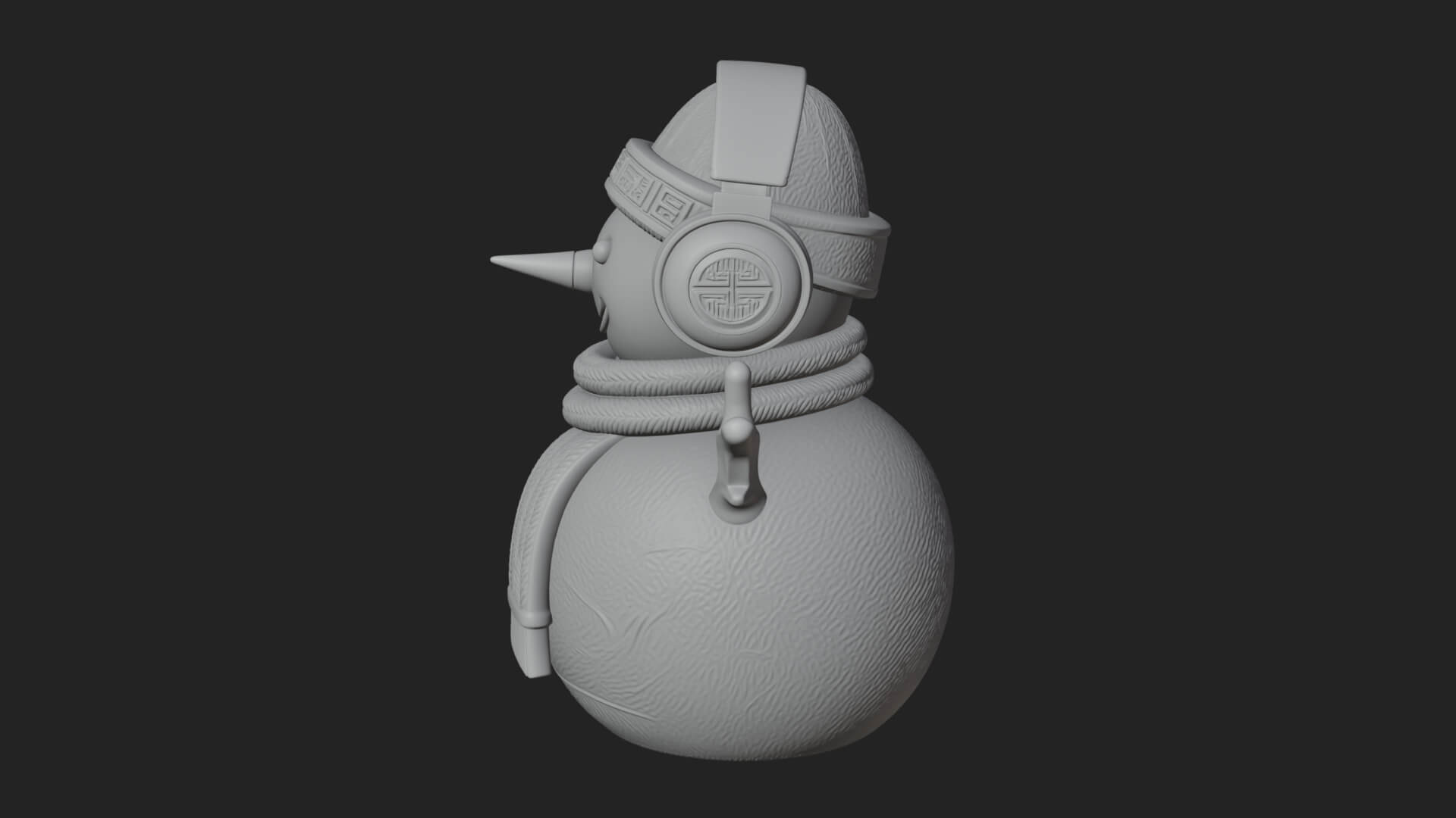Knit Hat Snowman Statue Design 47 3D Print Model 3D Model