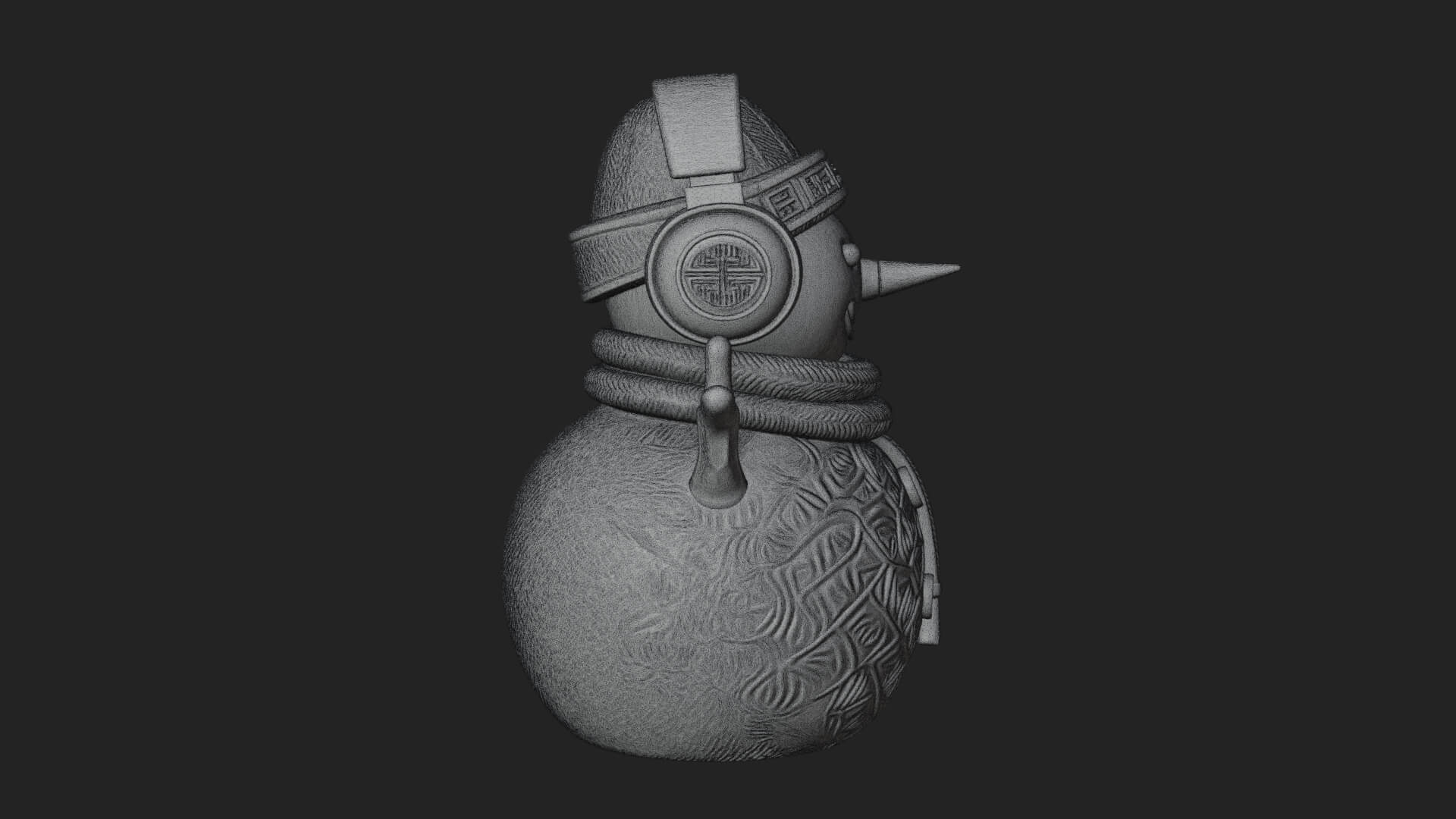 Knit Hat Snowman Statue Design 47 3D Print Model 3D Model
