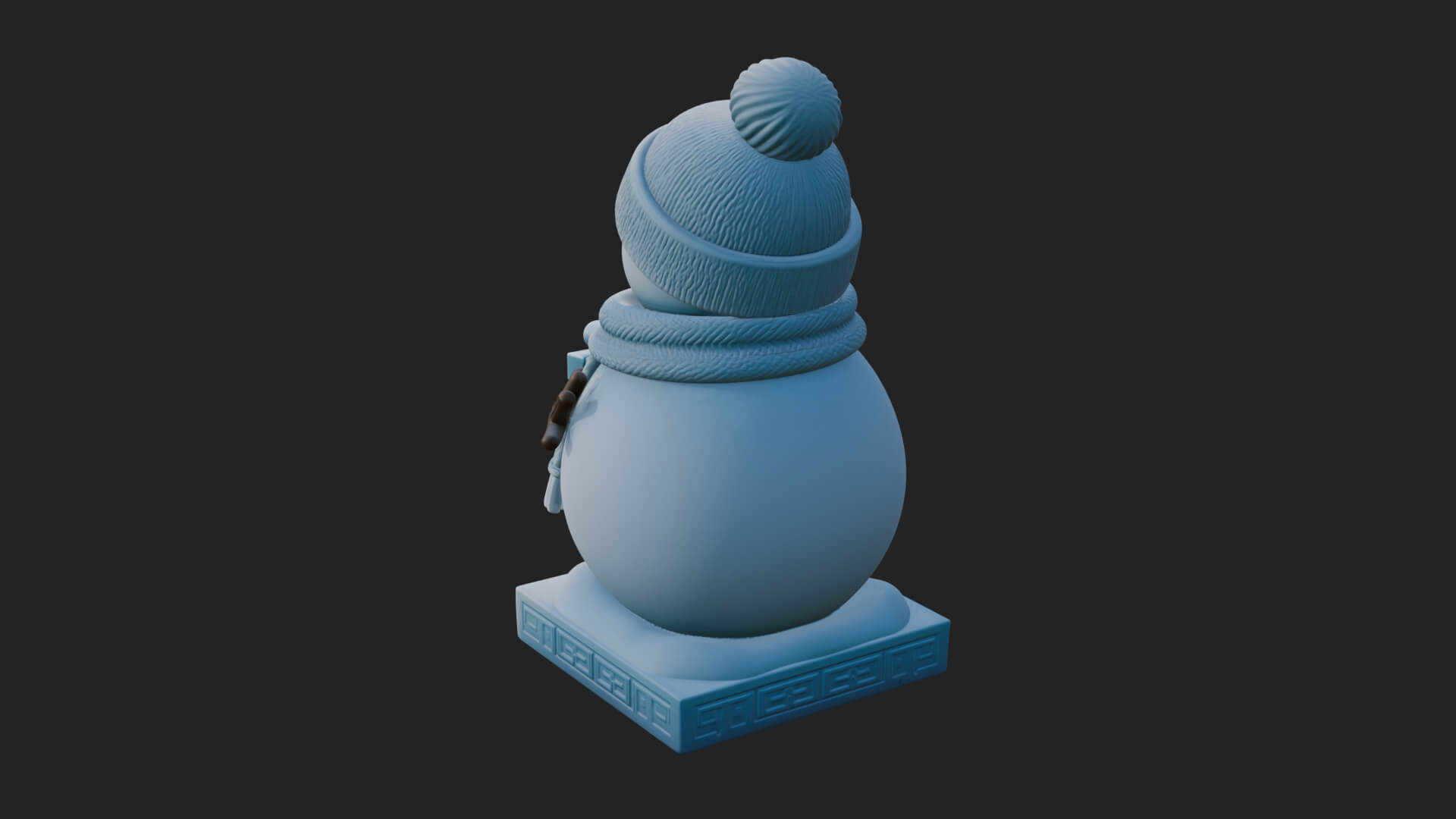 Knit Hat Snowman Statue Design 48 3D Print Model 3D Model