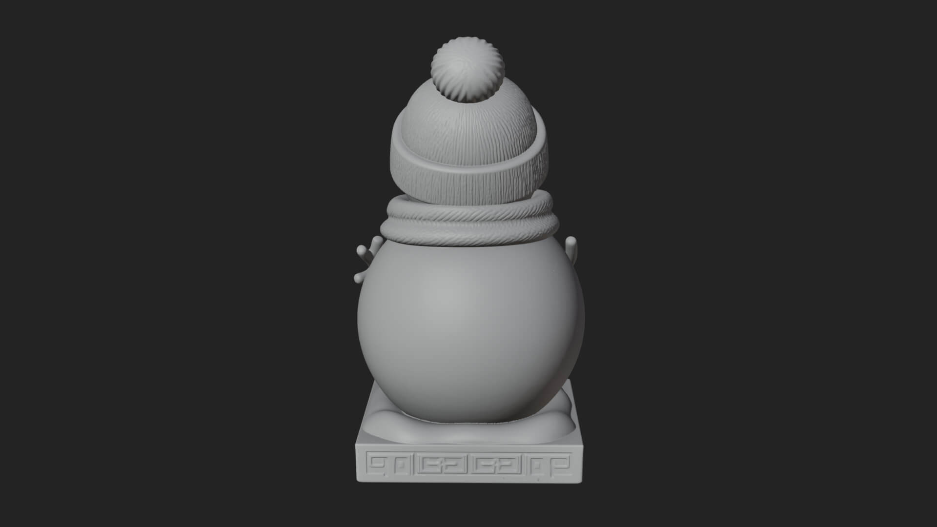 Knit Hat Snowman Statue Design 48 3D Print Model 3D Model