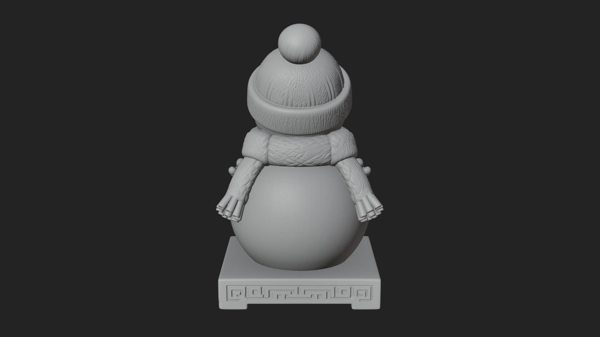 Knit Hat Snowman Statue Design 51 3D Print Model 3D Model