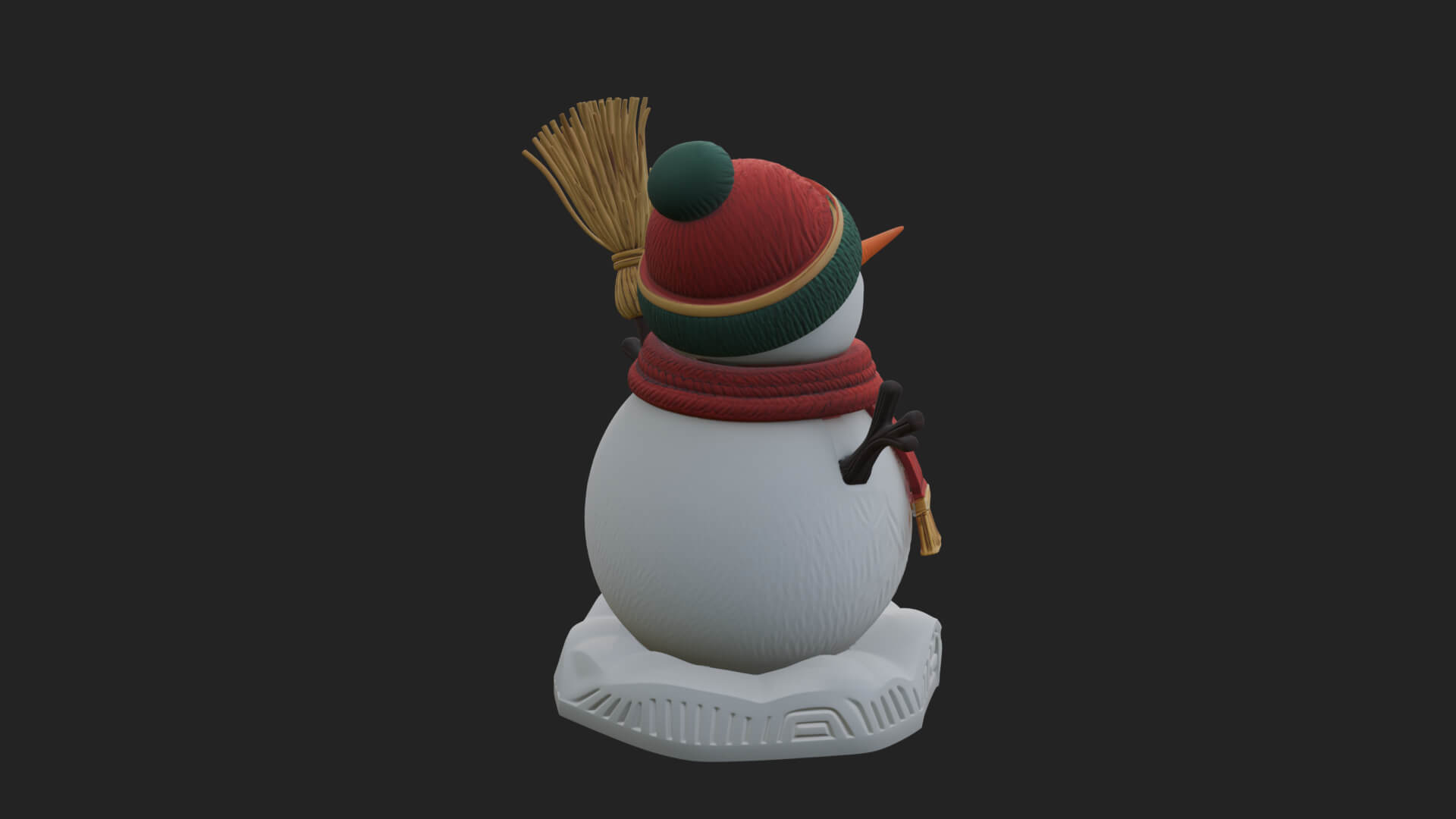 Knit Hat Snowman Statue Design 53 3D Print Model 3D Model