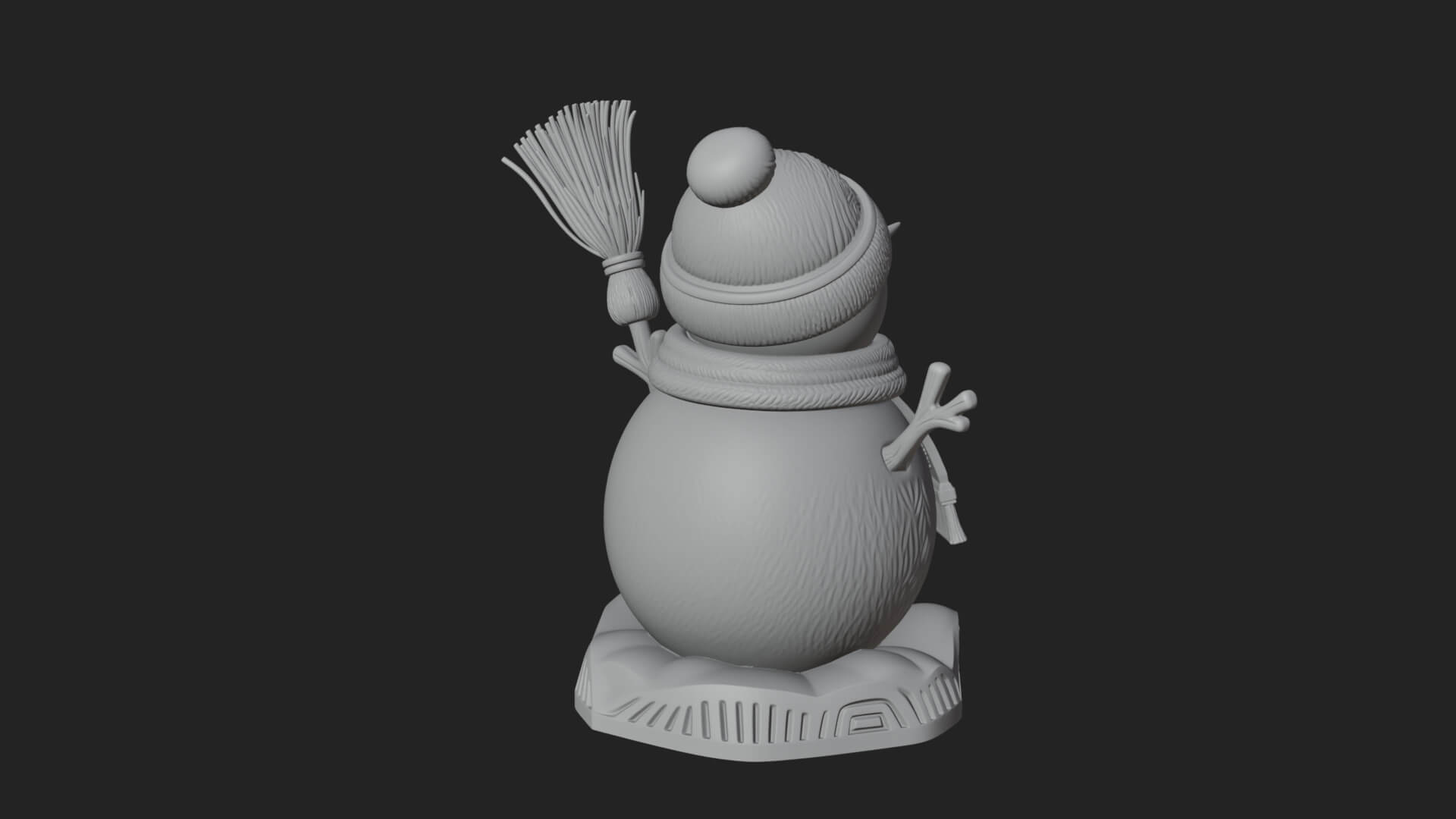 Knit Hat Snowman Statue Design 53 3D Print Model 3D Model