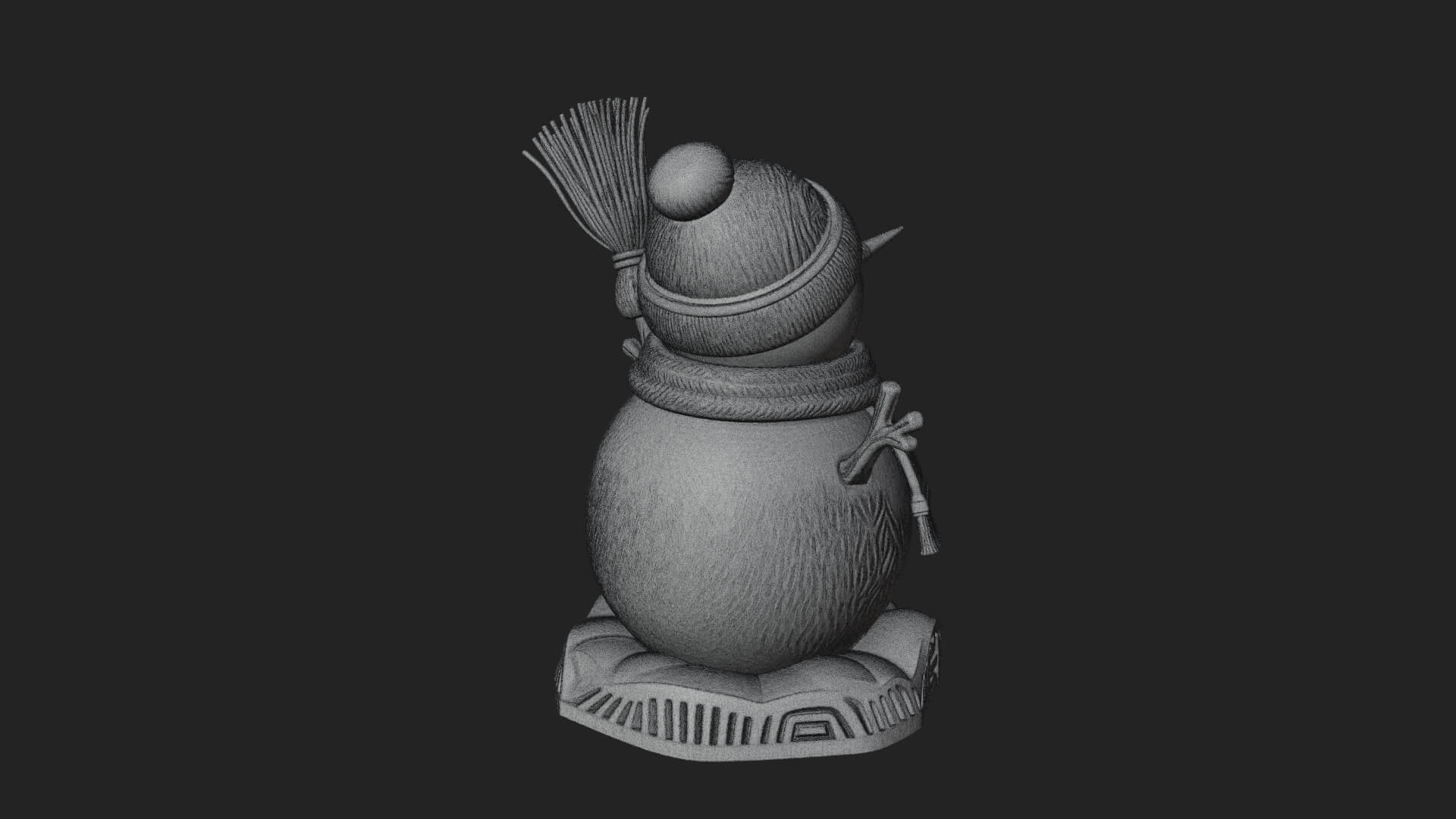 Knit Hat Snowman Statue Design 53 3D Print Model 3D Model