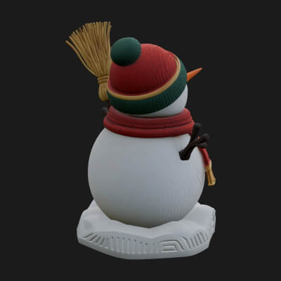 Knit Hat Snowman Statue Design 53 3D Print Model
