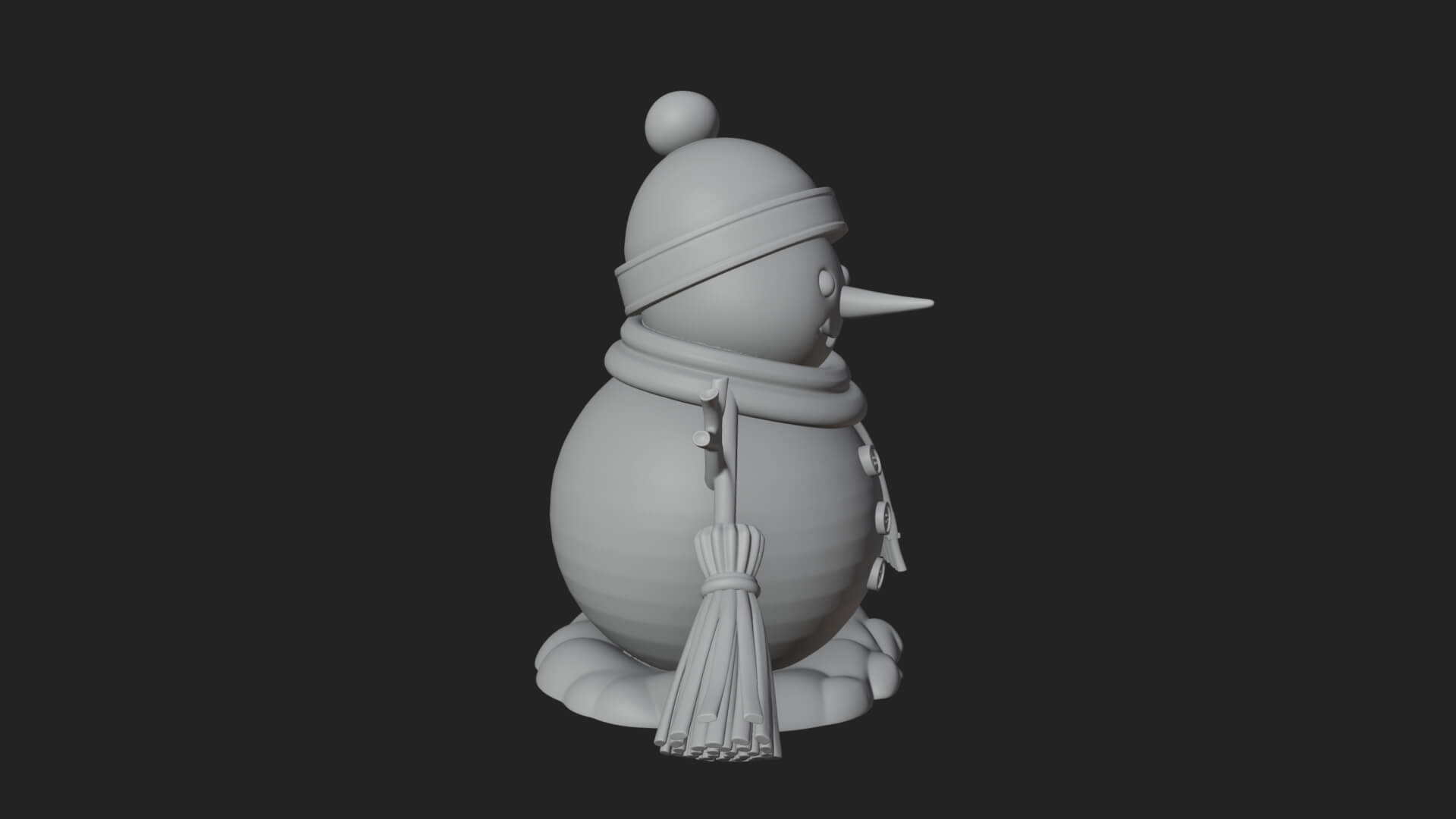 Knit Hat Snowman Statue Design 54 3D Print Model 3D Model