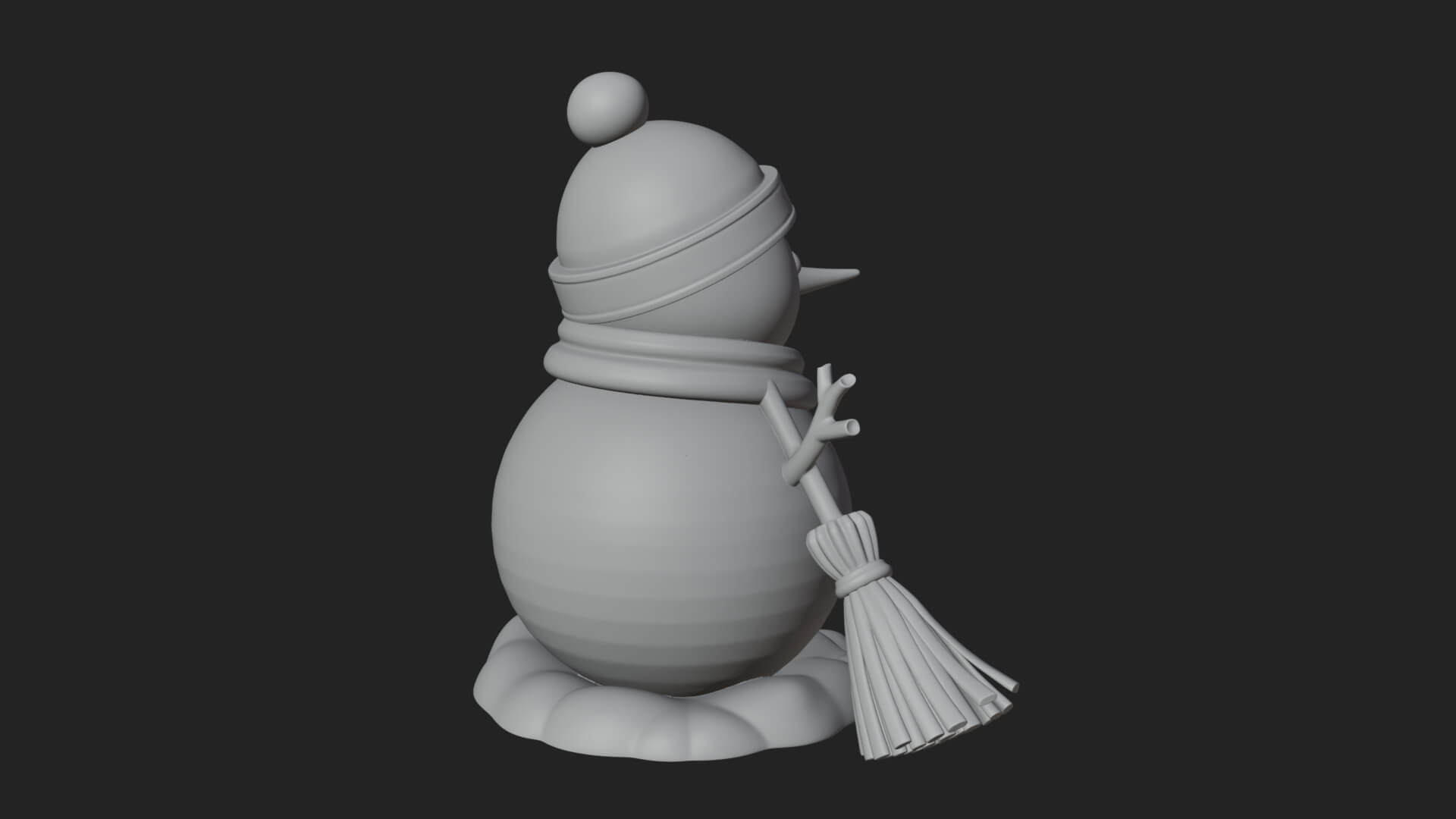 Knit Hat Snowman Statue Design 54 3D Print Model 3D Model