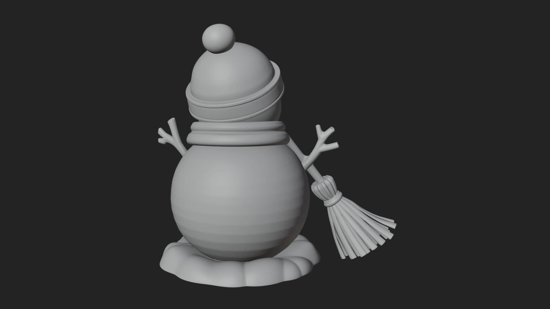 Knit Hat Snowman Statue Design 54 3D Print Model 3D Model