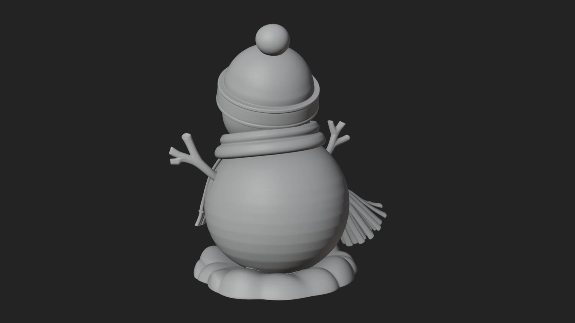Knit Hat Snowman Statue Design 54 3D Print Model 3D Model